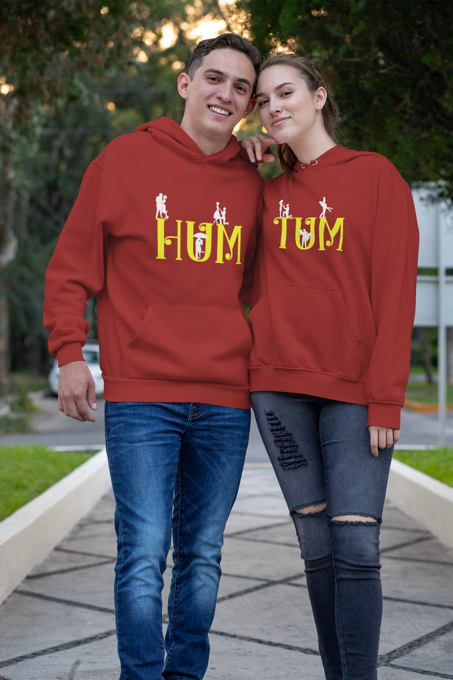Hum Tum Couple Hoodie-FunkyTeesClub