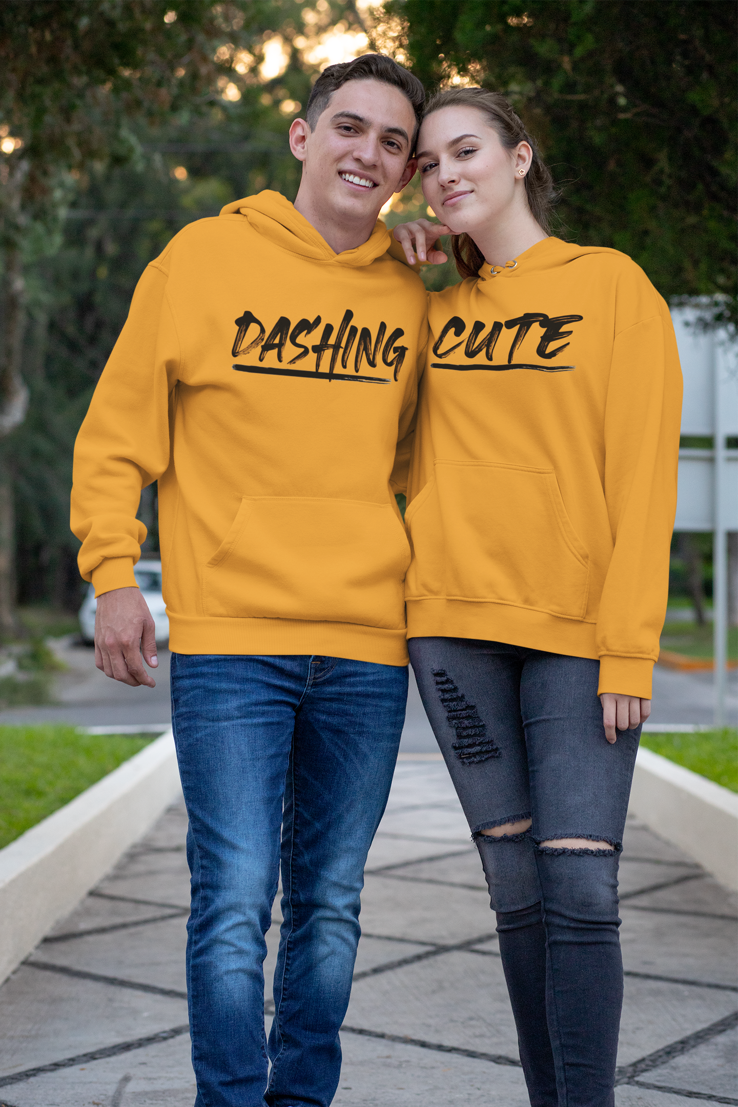 Cute Dashing Couple Hoodie-FunkyTeesClub