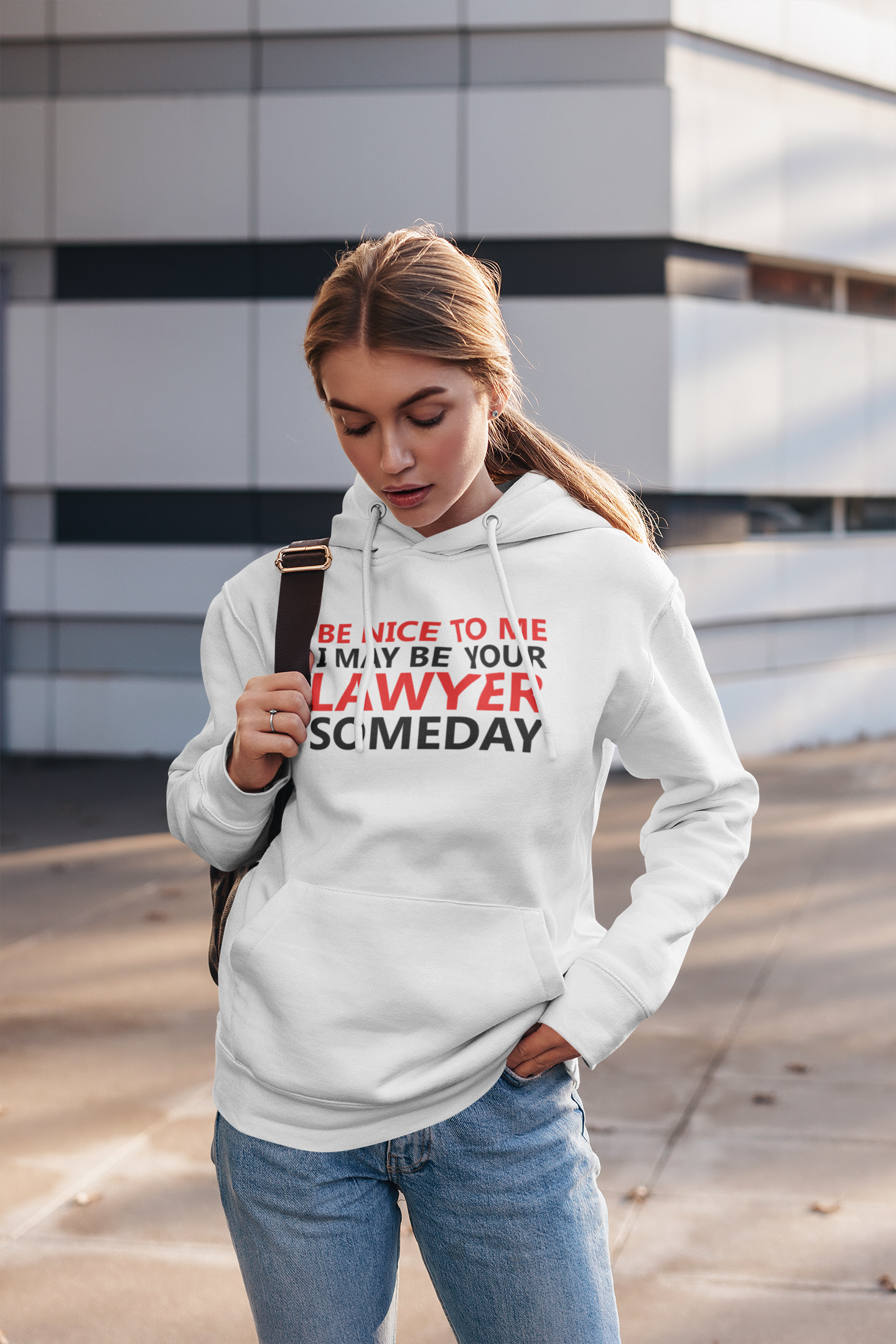 Be Nice To Me Lawyer Hoodies for Women-FunkyTeesClub