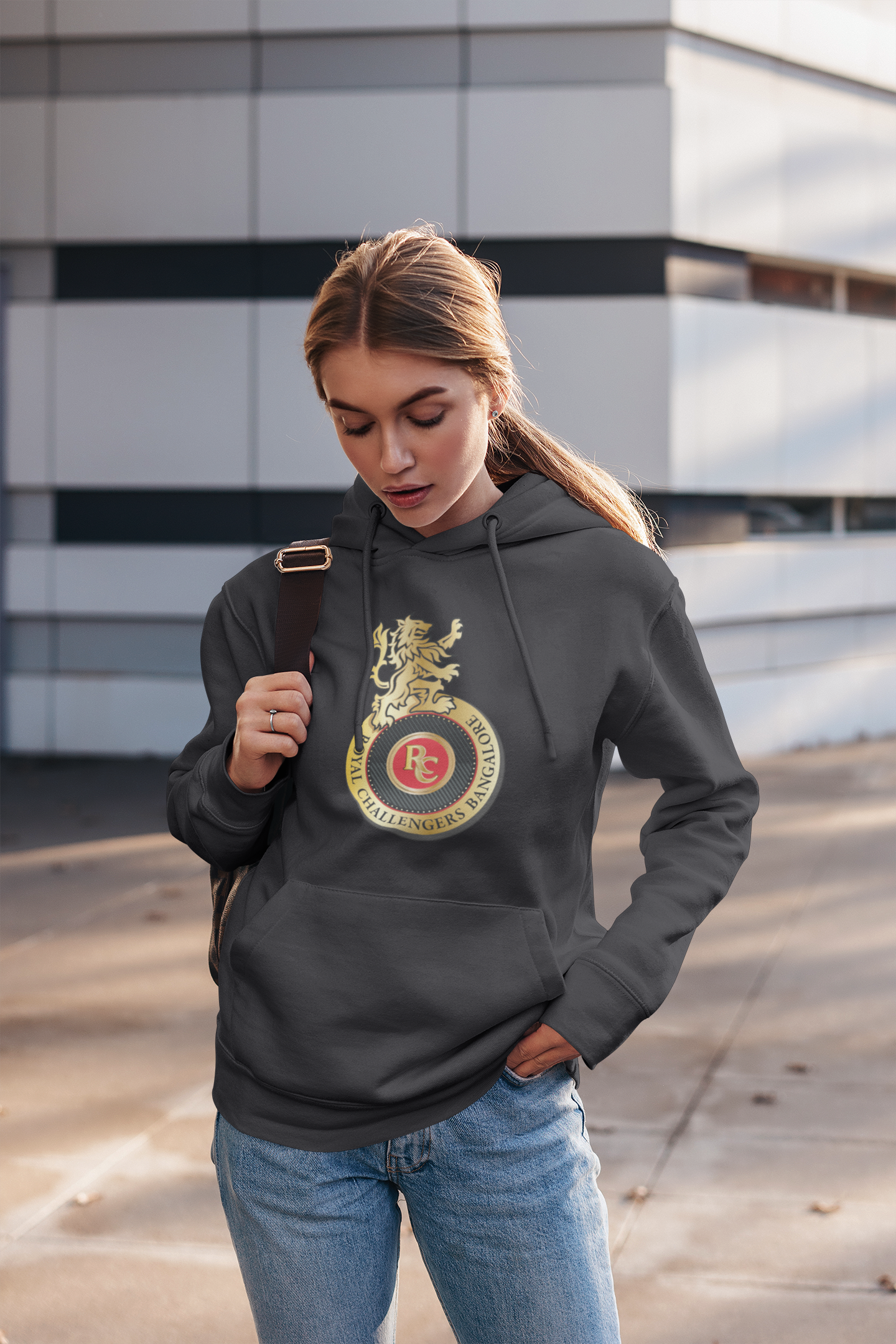 Rcb Logo Hoodies for Women-FunkyTeesClub