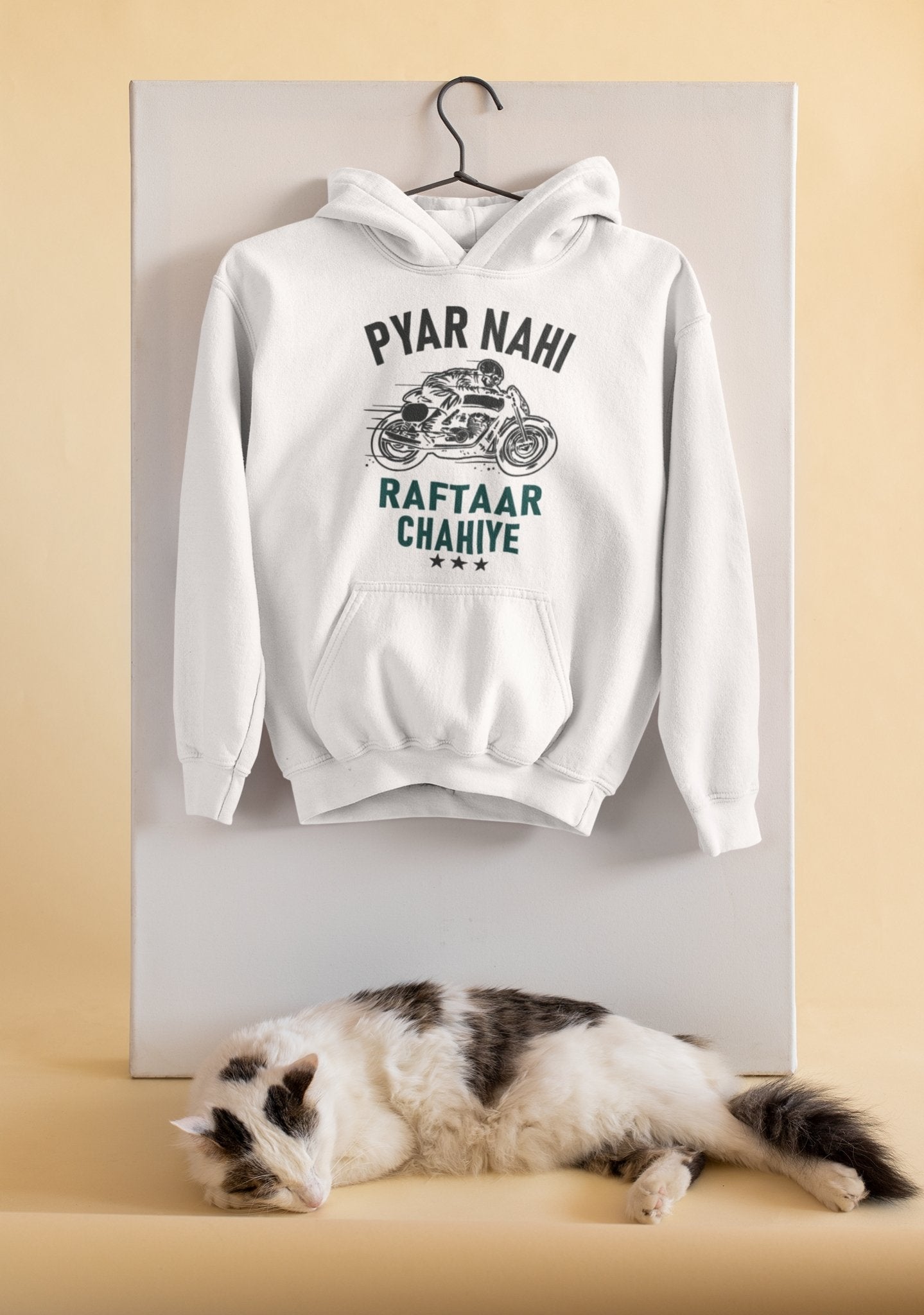 Pyaar Nahi Raftaar Chahiye Biker Men Hoodies-FunkyTeesClub - Funky Tees Club