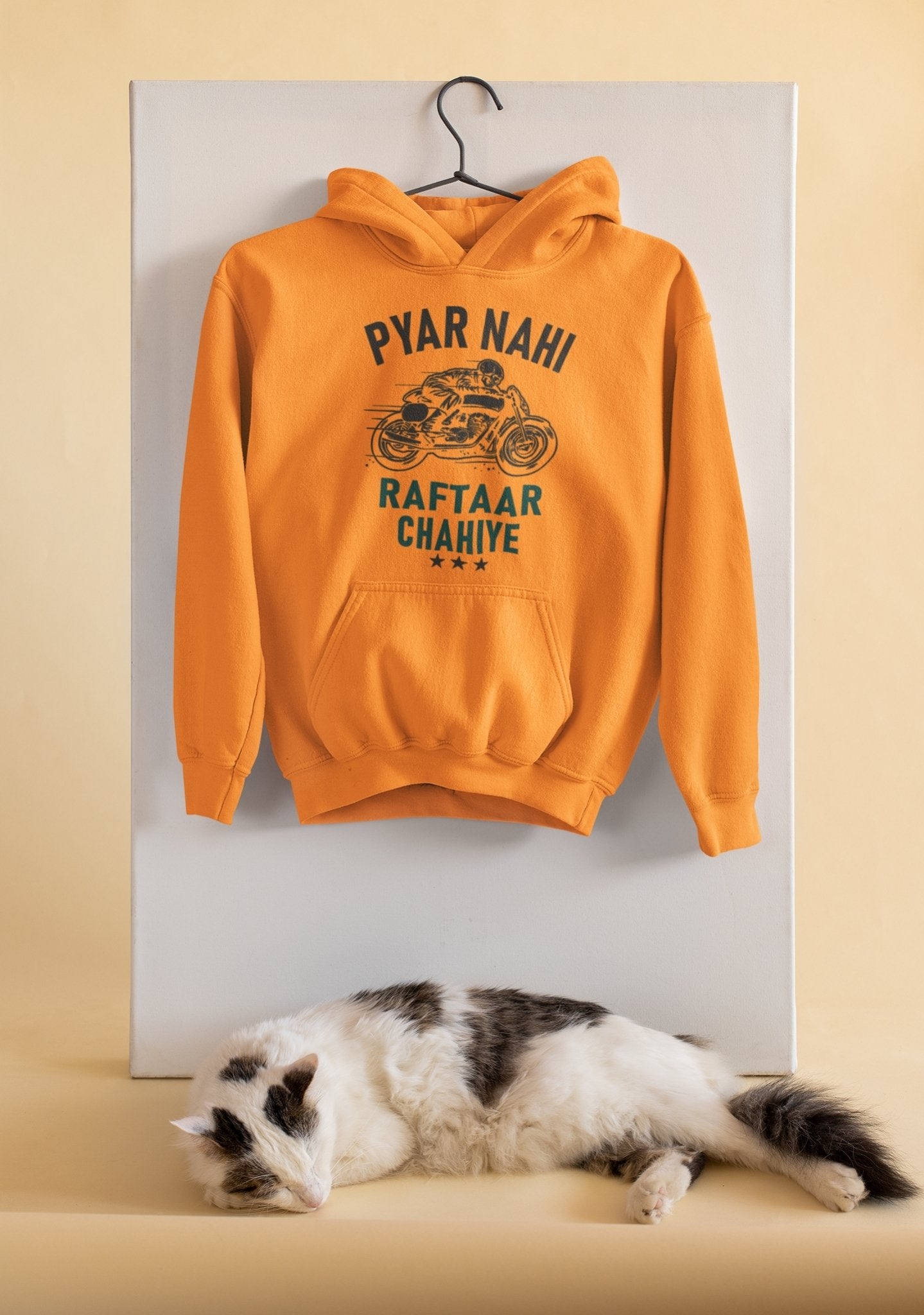 Pyaar Nahi Raftaar Chahiye Biker Men Hoodies-FunkyTeesClub - Funky Tees Club