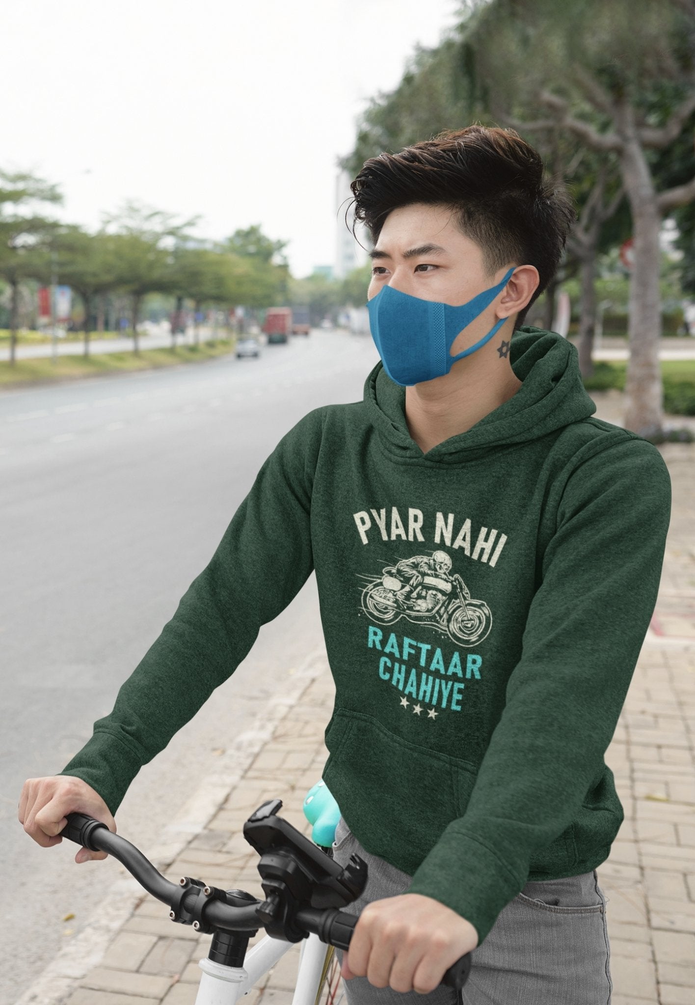 Pyaar Nahi Raftaar Chahiye Biker Men Hoodies-FunkyTeesClub - Funky Tees Club