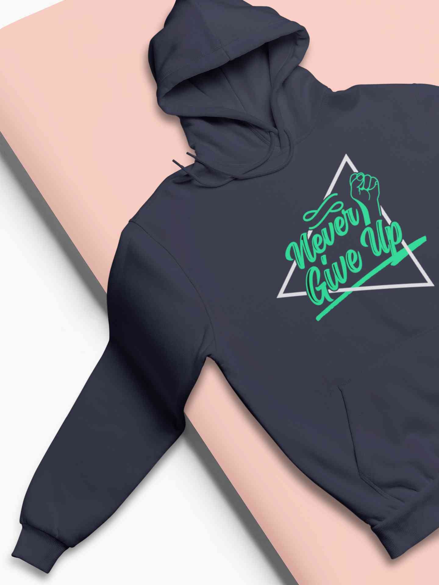Never Give Up Men Hoodies-FunkyTeesClub
