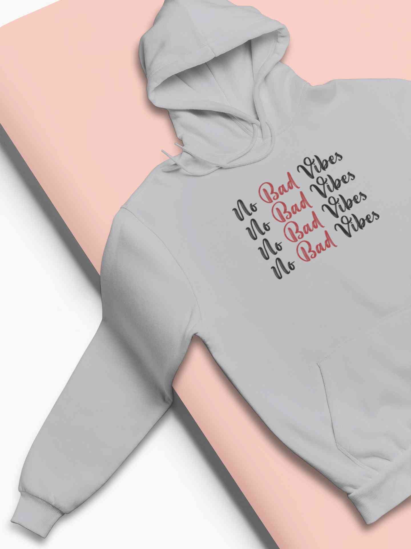 No Bad Vibes Hoodies for Women-FunkyTeesClub
