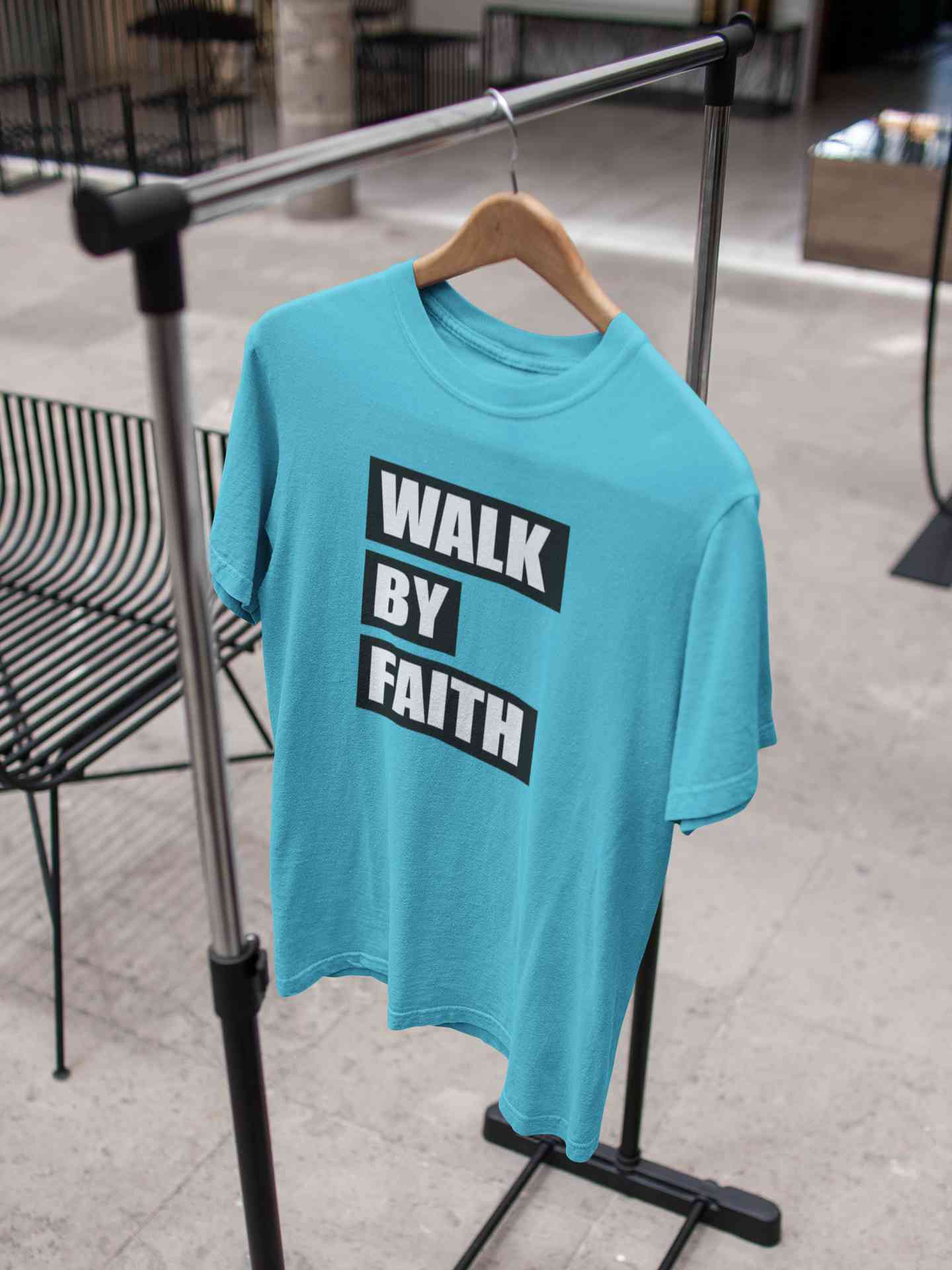 Walk By Faith Mens Half Sleeves T-shirt- FunkyTeesClub