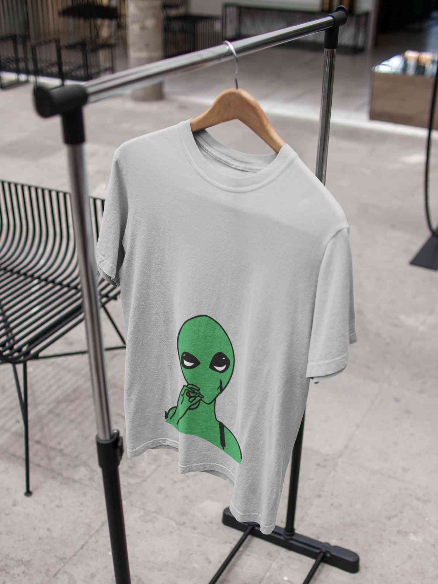 Alien Smoking Mens Half Sleeves T-shirt- FunkyTeesClub