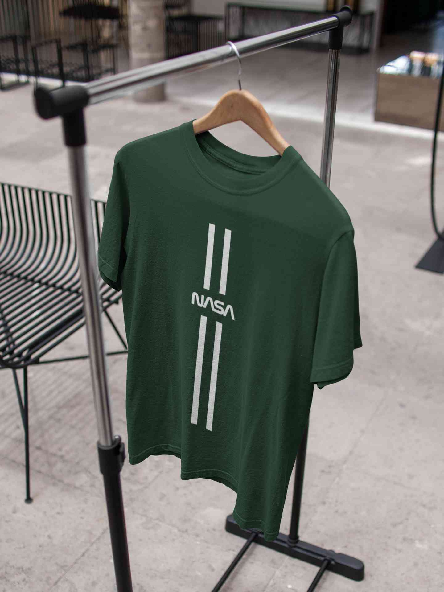 Strip Nasa Mens Half Sleeves T-shirt- FunkyTeesClub