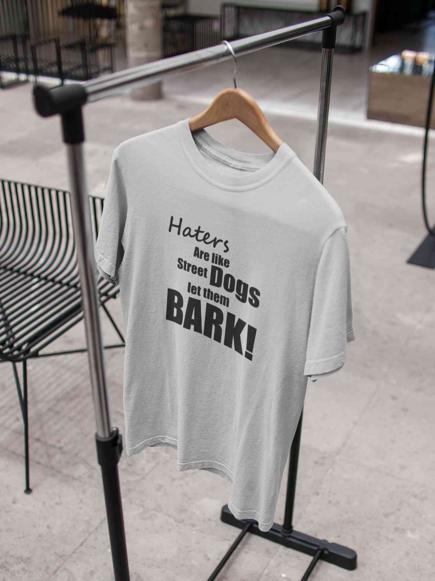 Haters Are Like Street Dogs Let Them Bark Typography Mens Half Sleeves T-shirt- FunkyTeesClub