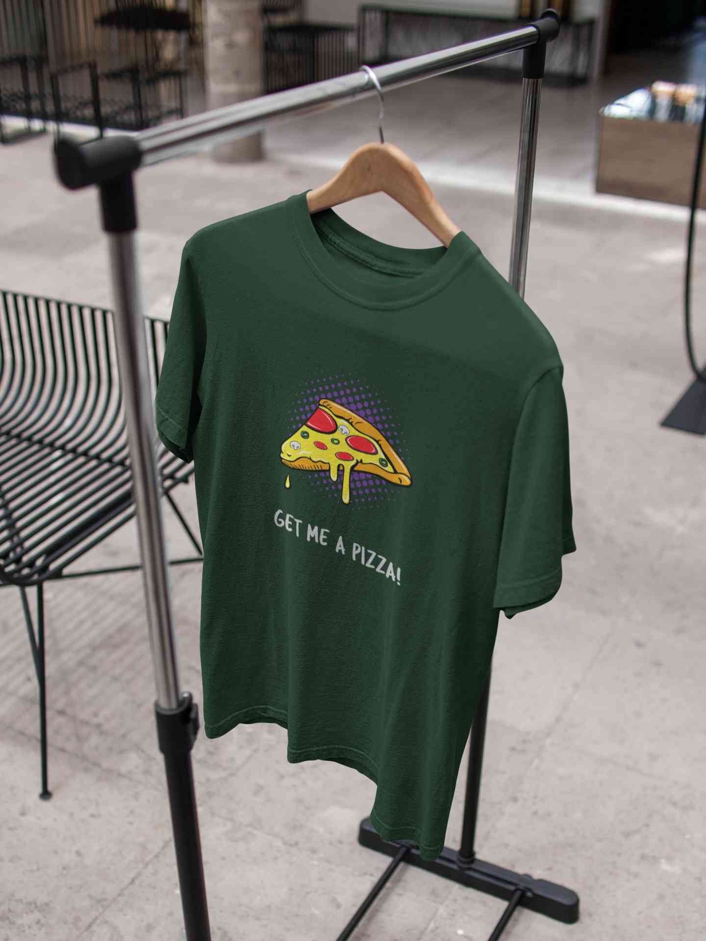 Get Me A Pizza Mens Half Sleeves T-shirt- FunkyTeesClub