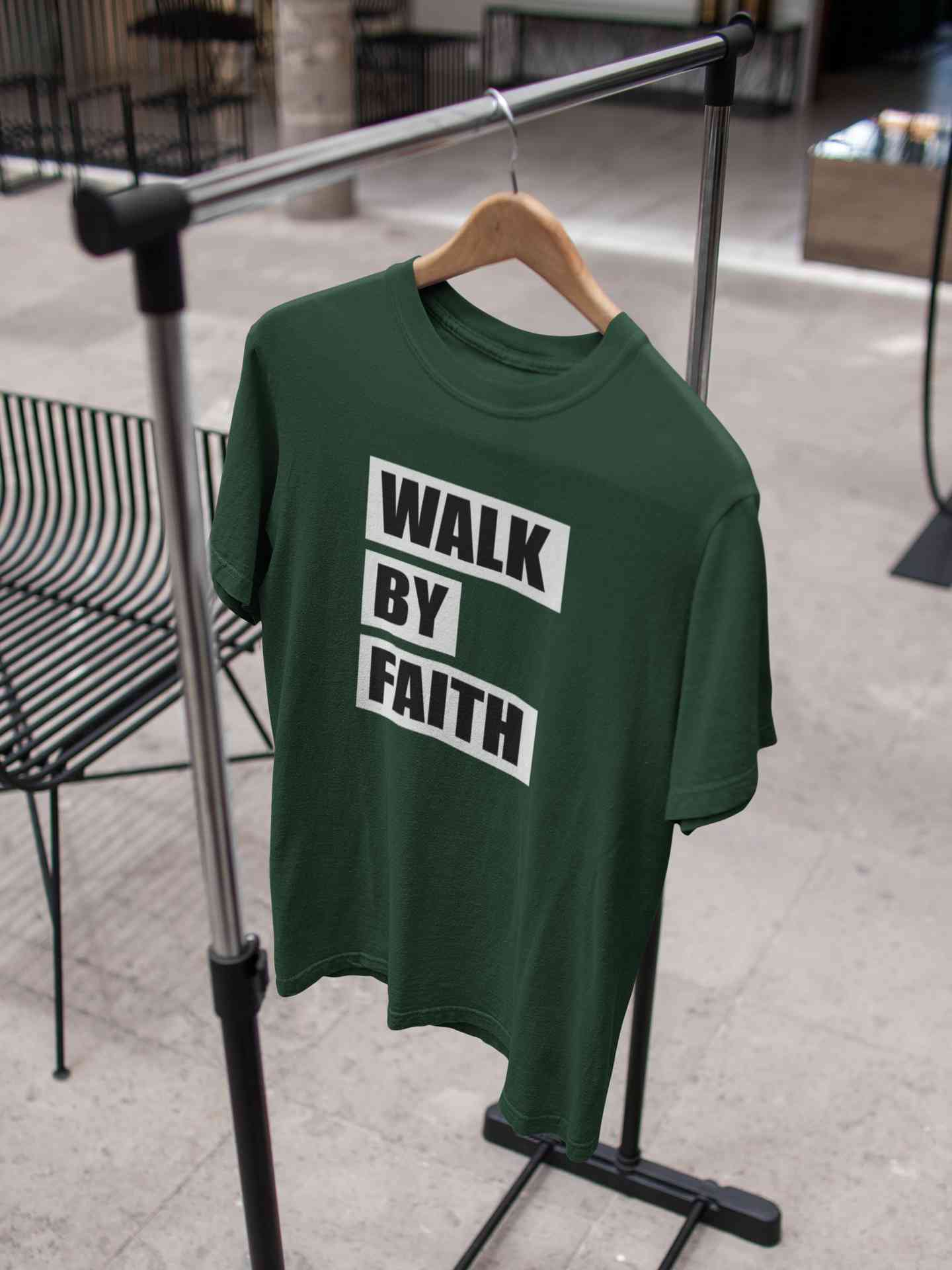 Walk By Faith Mens Half Sleeves T-shirt- FunkyTeesClub
