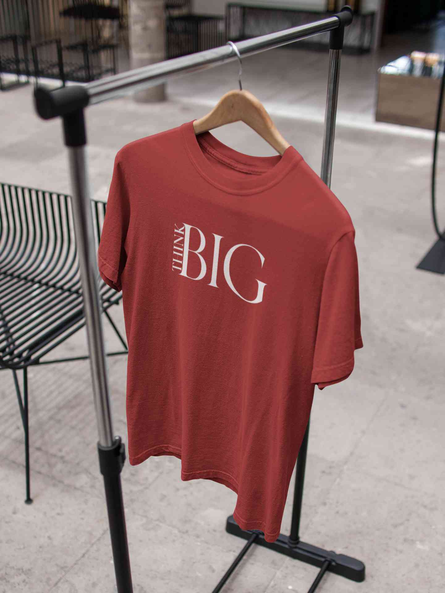 Think Big Typography Mens Half Sleeves T-shirt- FunkyTeesClub