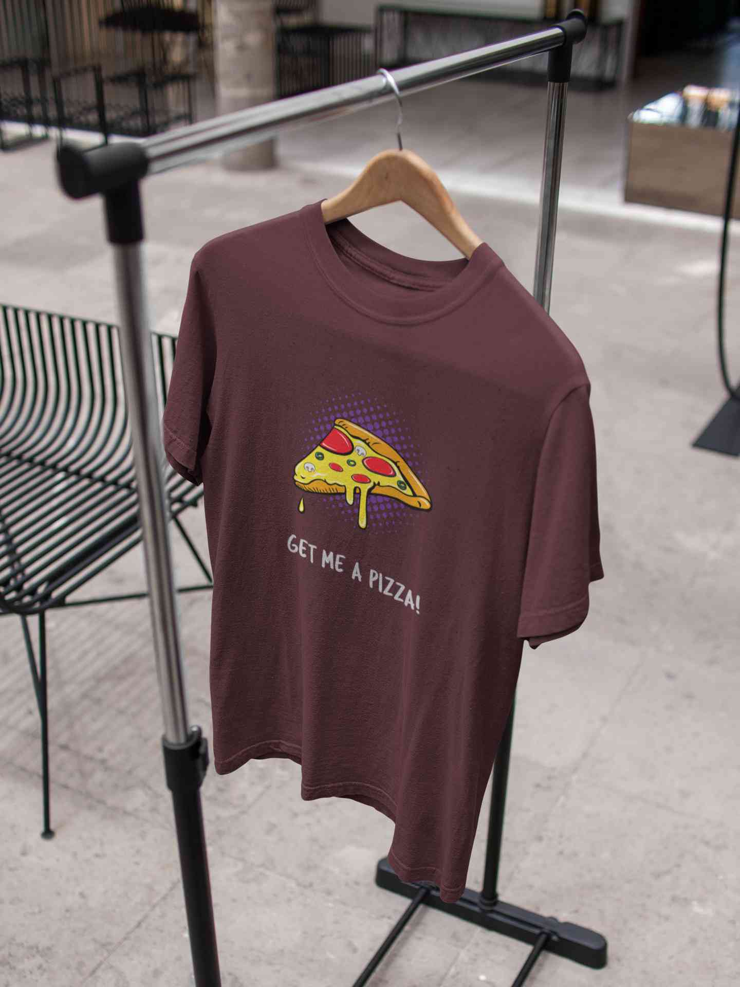 Get Me A Pizza Mens Half Sleeves T-shirt- FunkyTeesClub