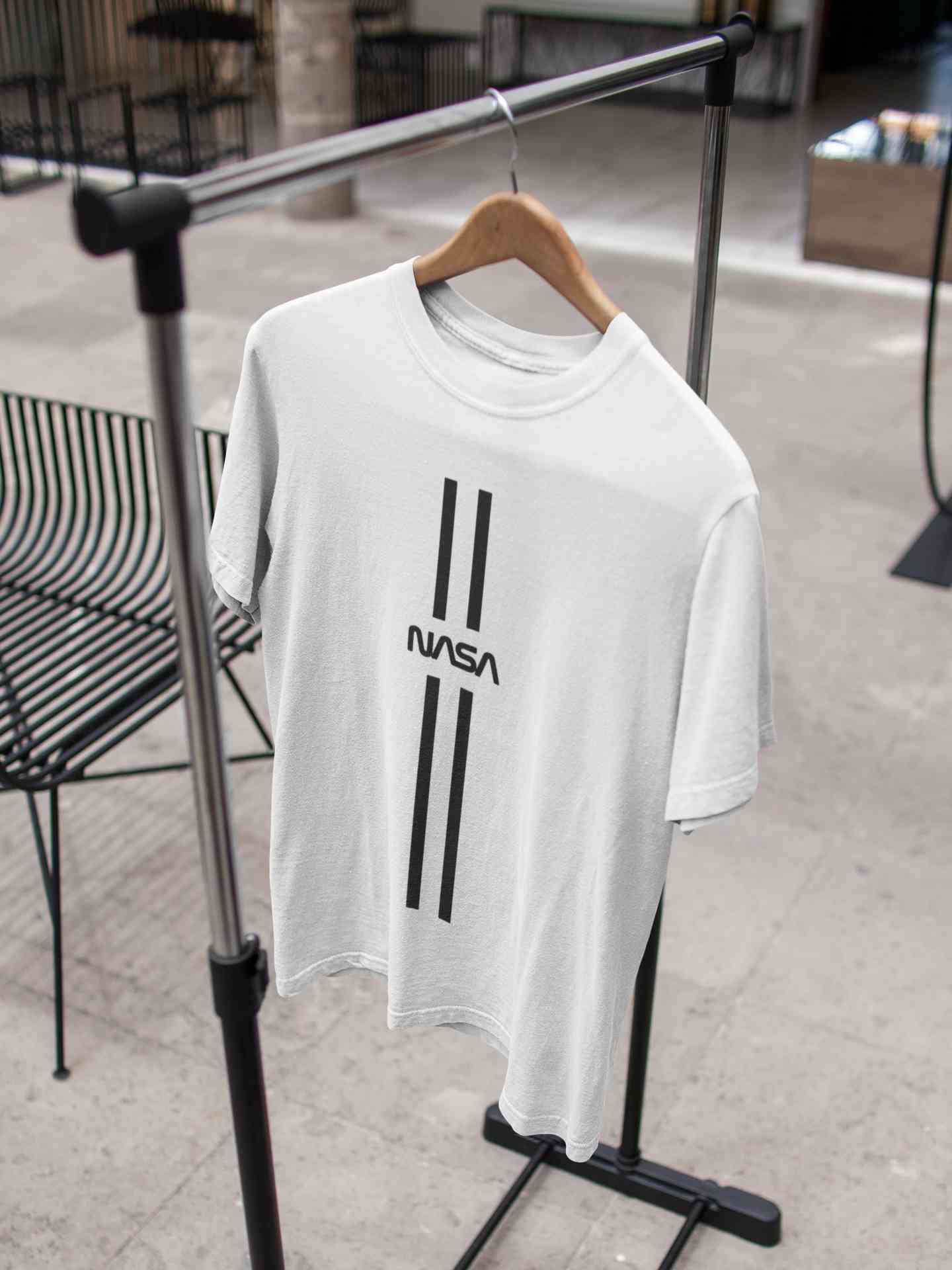Strip Nasa Women Half Sleeves T-shirt- FunkyTeesClub