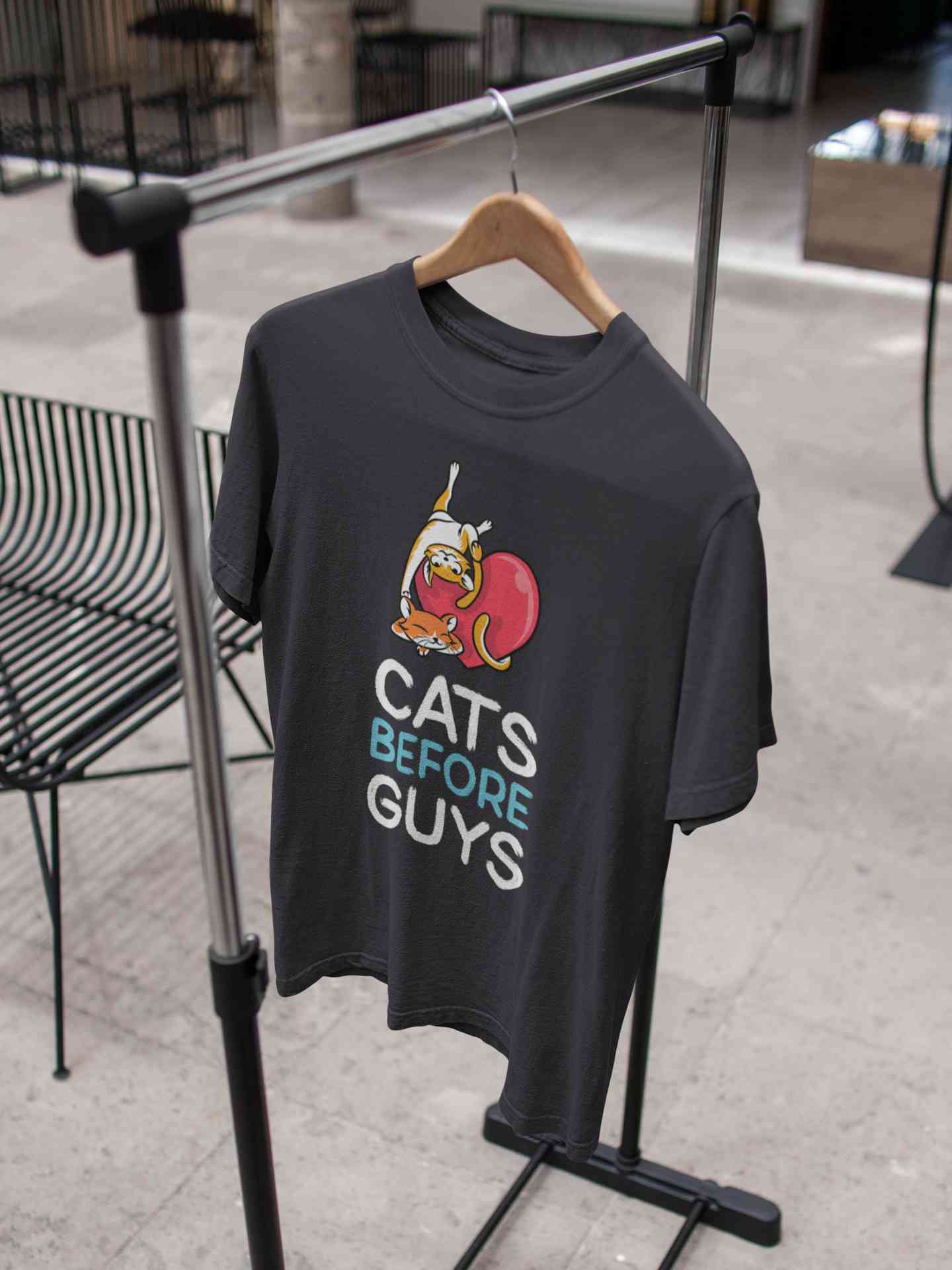 Cats Before Guys Women Half Sleeves T-shirt- FunkyTeesClub