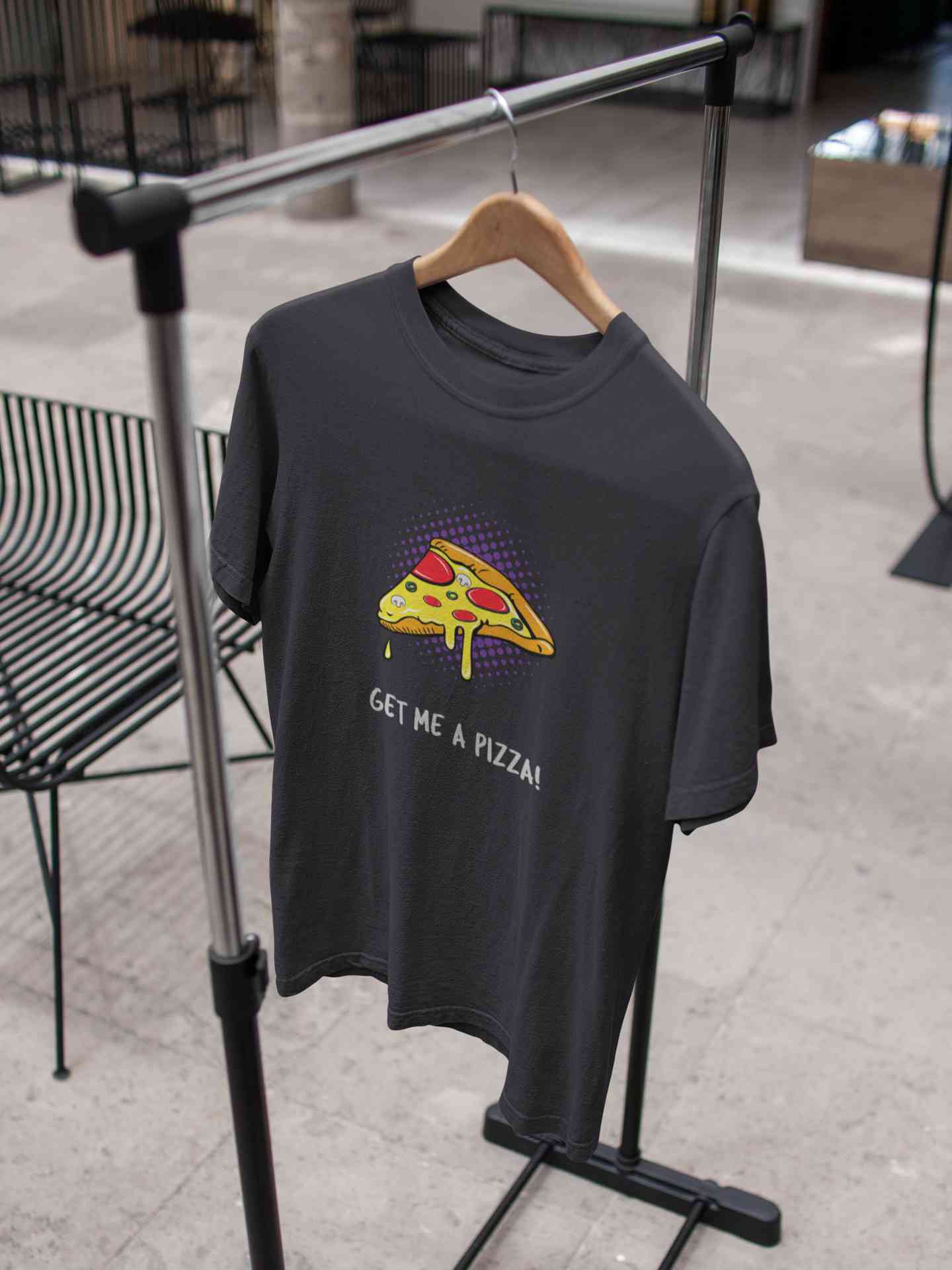 Get Me A Pizza Mens Half Sleeves T-shirt- FunkyTeesClub