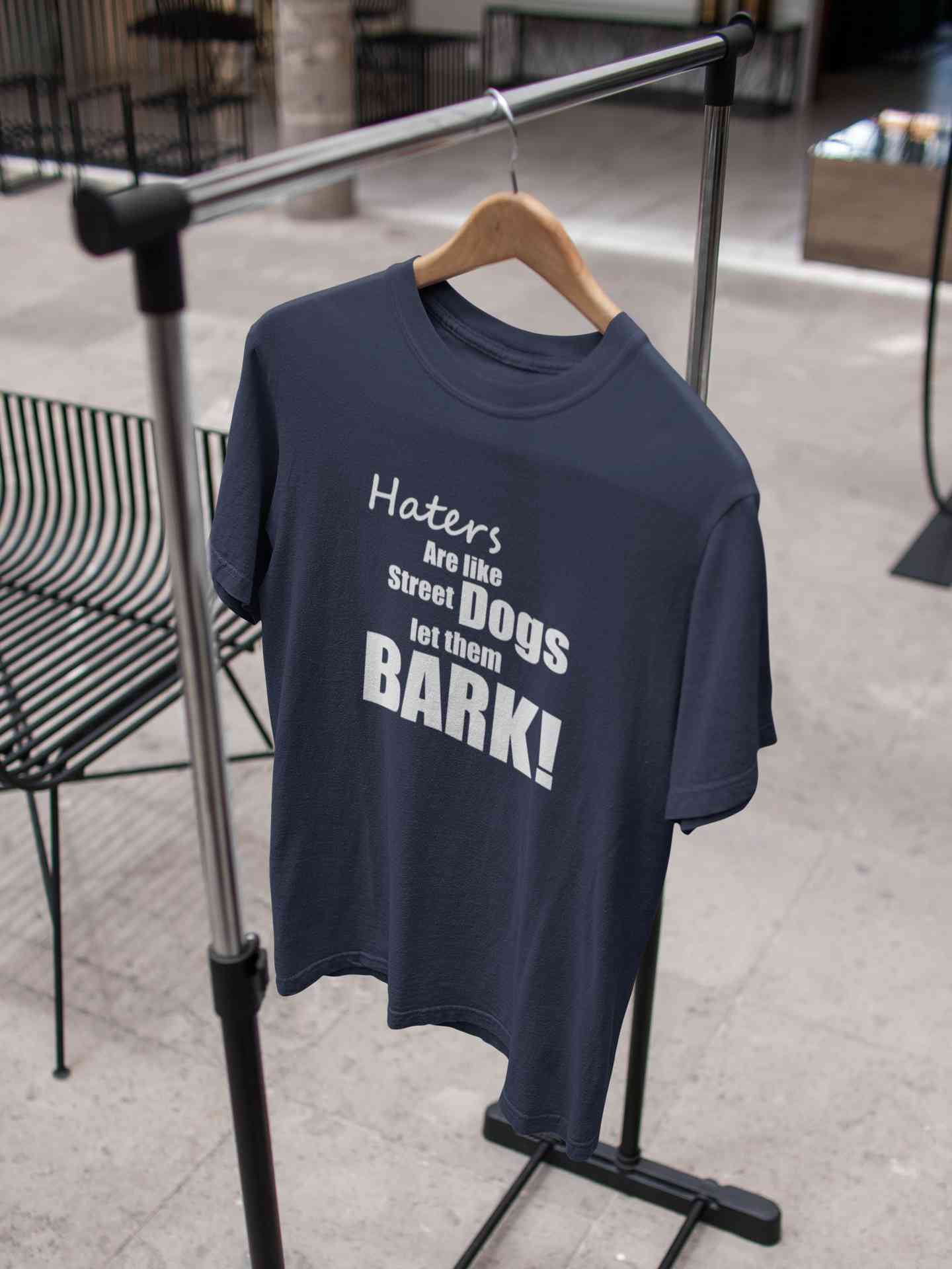 Haters Are Like Street Dogs Let Them Bark Typography Mens Half Sleeves T-shirt- FunkyTeesClub