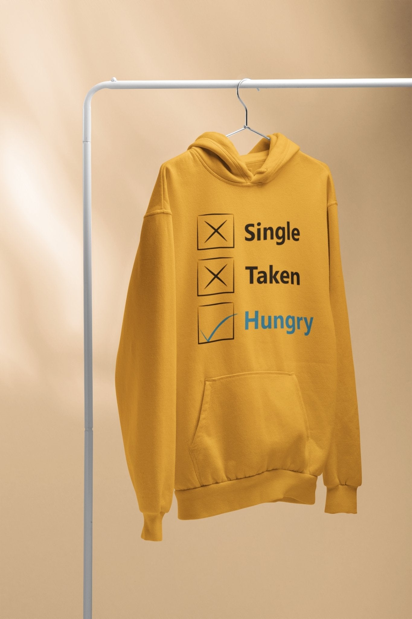 Single Taken Hungry Foodie Hoodies for Women-FunkyTeesClub - Funky Tees Club