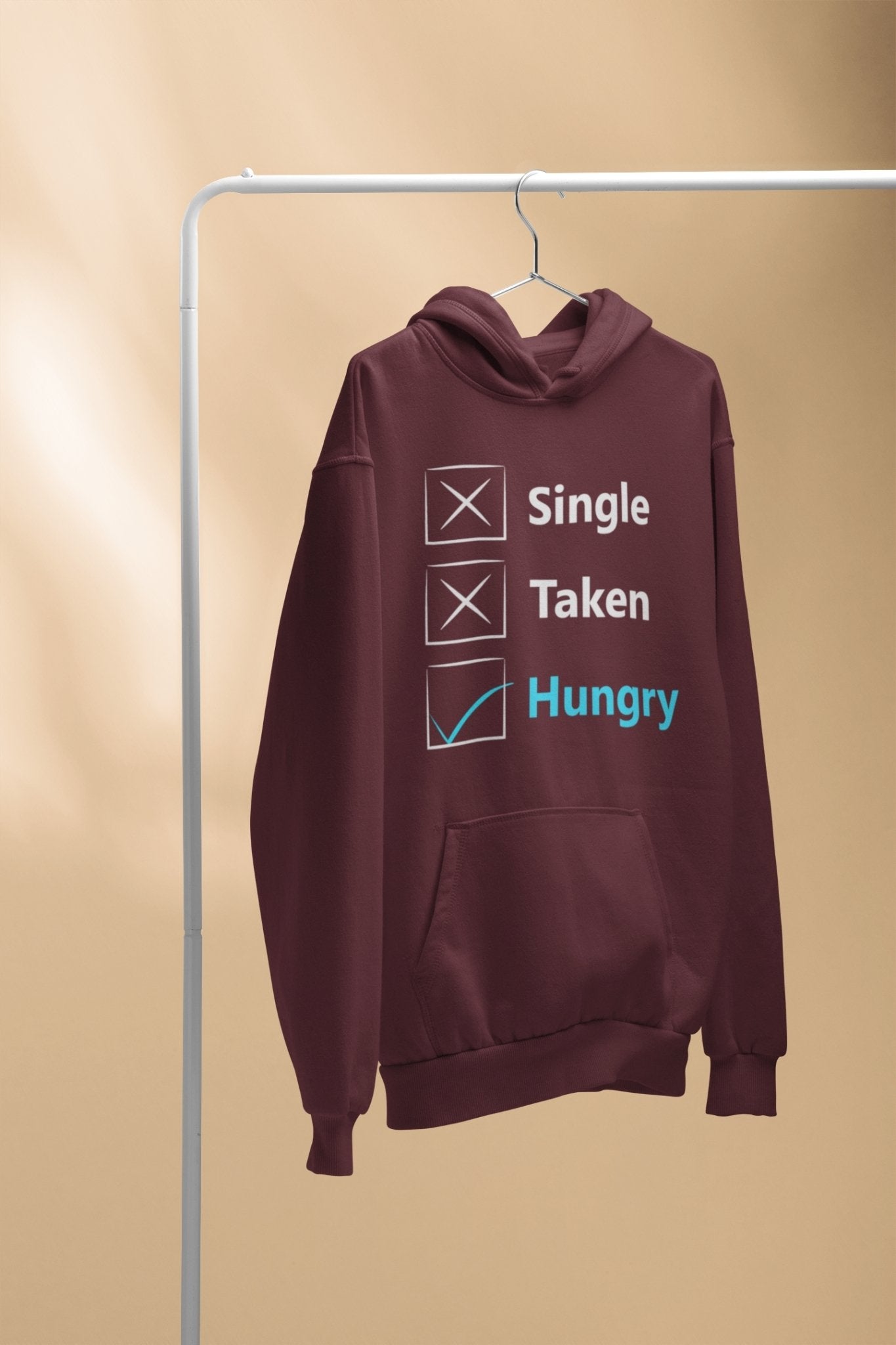 Single Taken Hungry Foodie Men Hoodies-FunkyTeesClub - Funky Tees Club