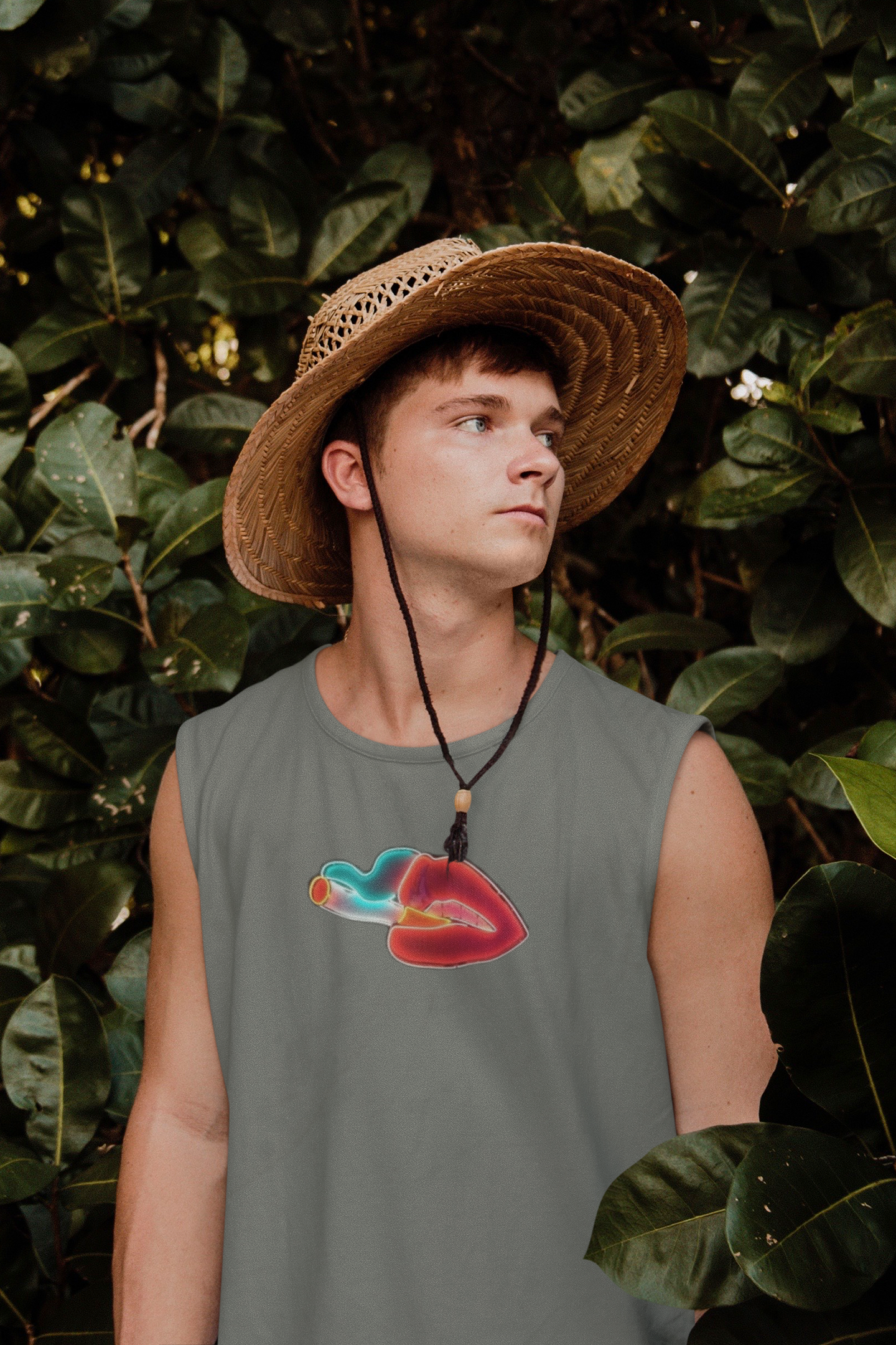 Smokey Lips Minimal Men Gym Vest-FunkyTeesClub