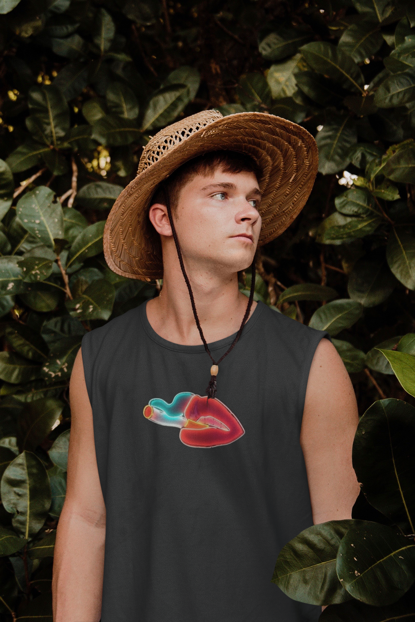 Smokey Lips Minimal Men Gym Vest-FunkyTeesClub