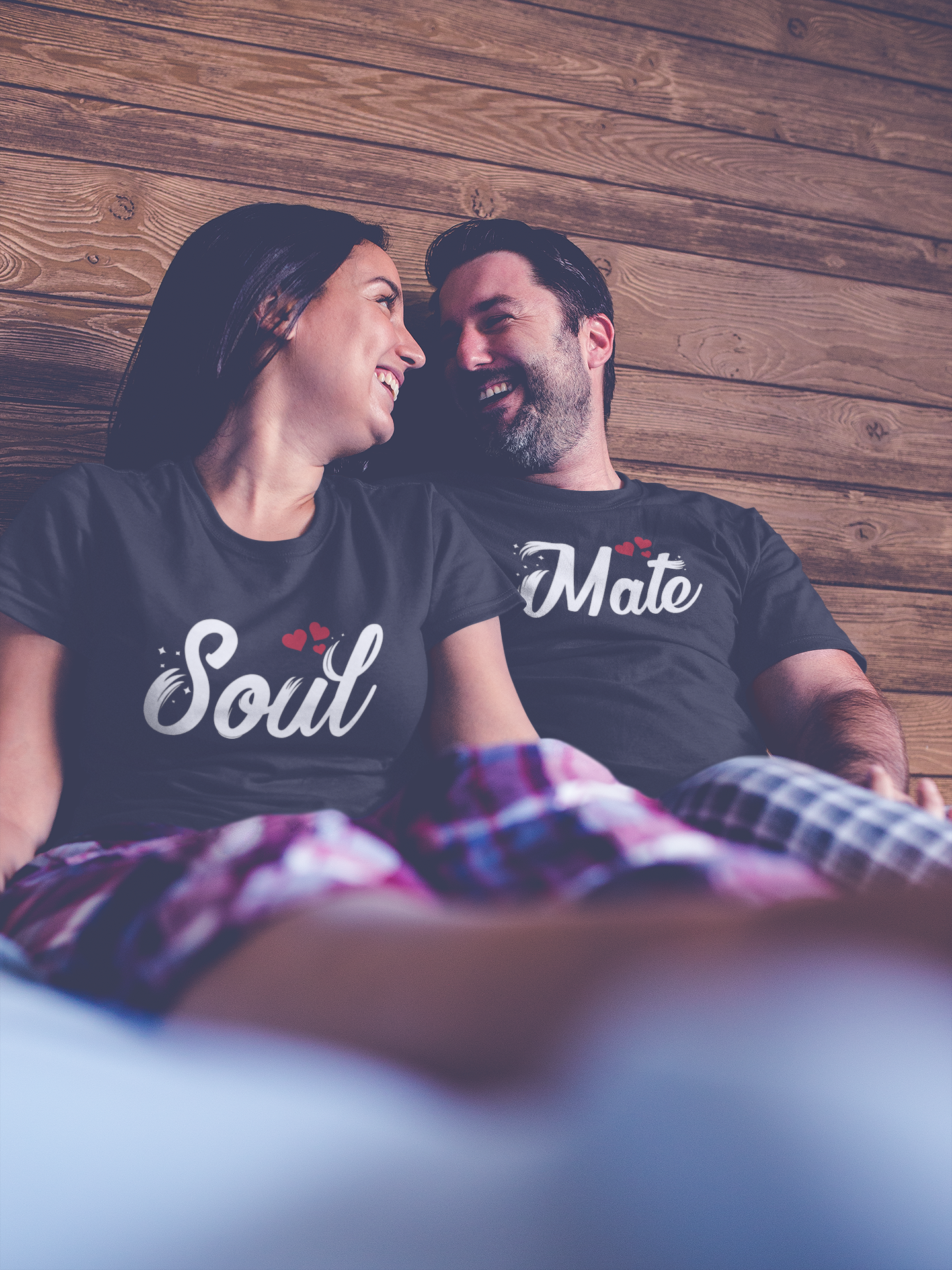 Soul Mate Couple Half Sleeves T-Shirts -FunkyTeesClub