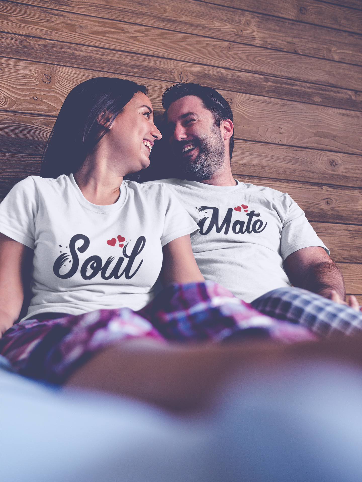 Soul Mate Couple Half Sleeves T-Shirts -FunkyTeesClub