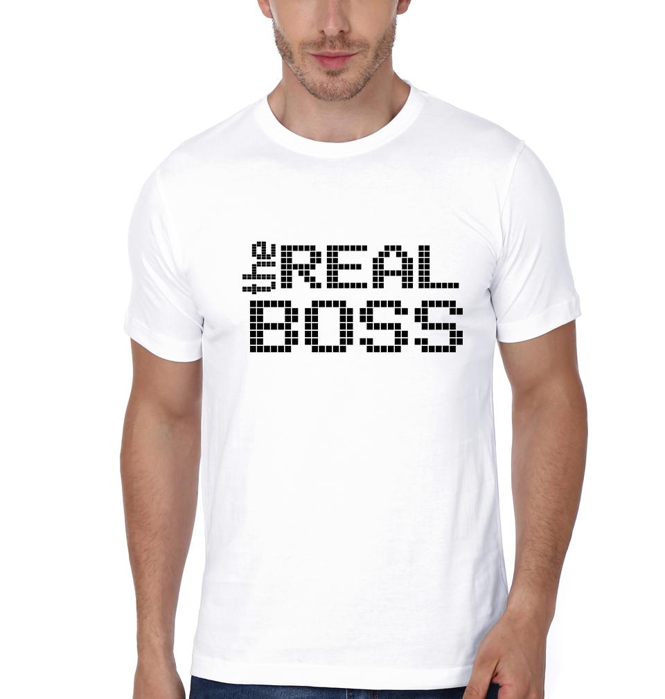 The Boss The Real Boss Father and Son Matching T-Shirt- FunkyTeesClub