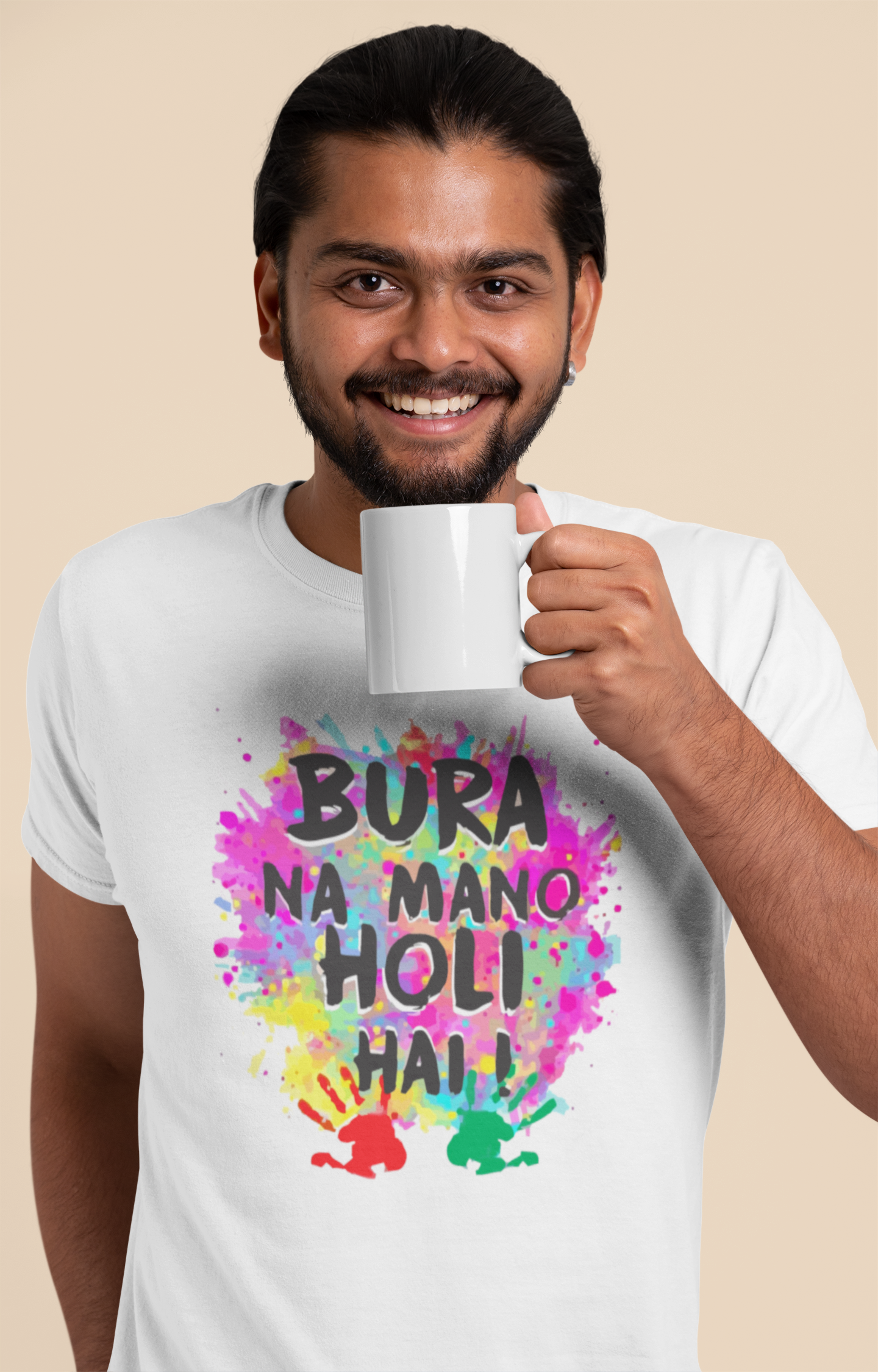 Bura Na Mano Holi Hai Mens Half Sleeves T-shirt- FunkyTeesClub