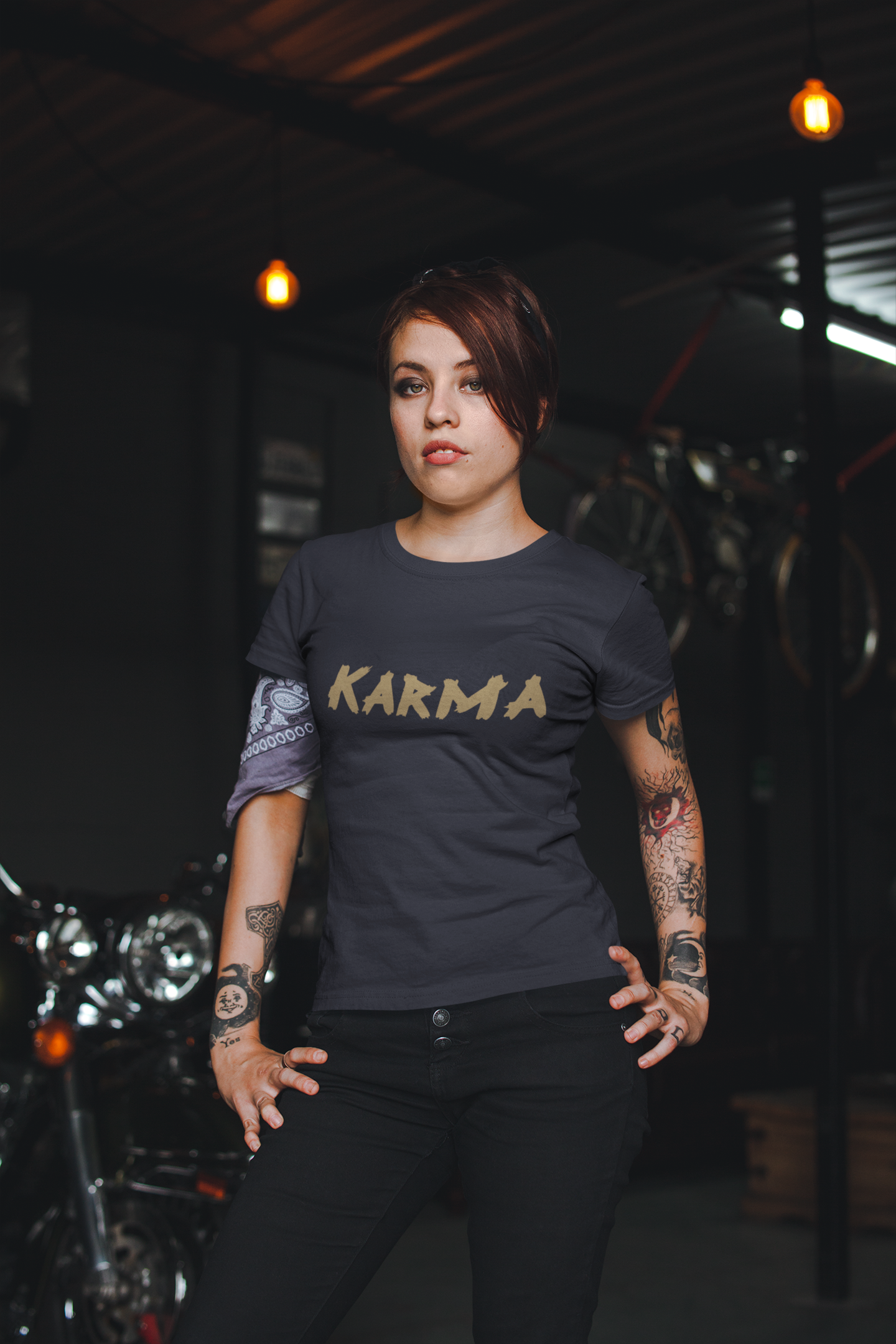 Karma Women Half Sleeves T-shirt- FunkyTeesClub