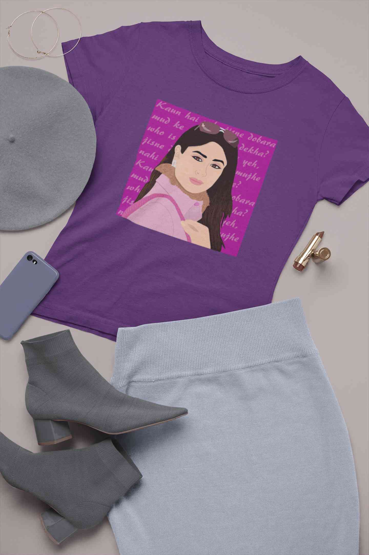 Kabhi Khushi Kabhi Gham Dialogue Women Half Sleeves T-shirt- FunkyTeesClub
