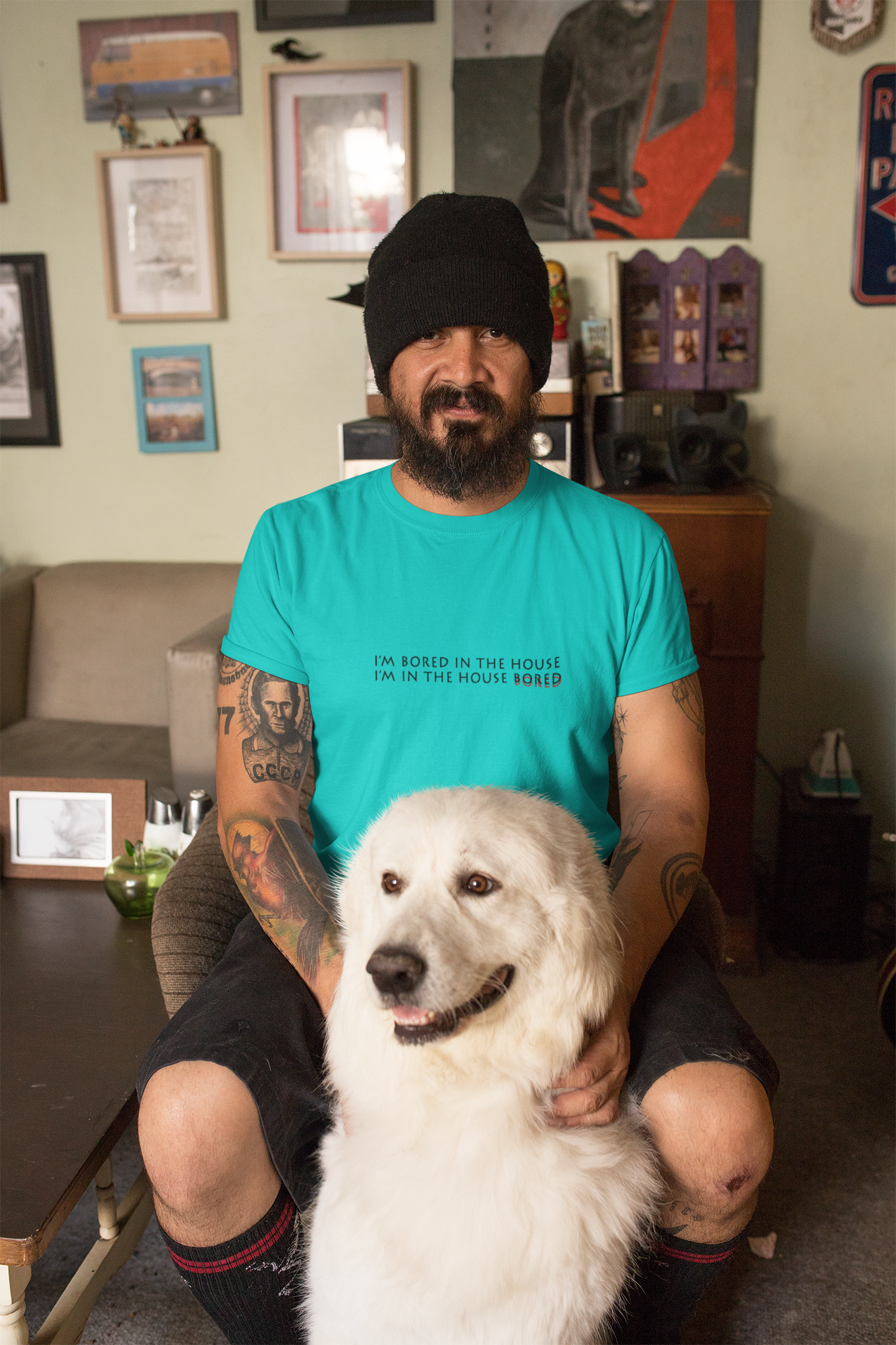I am bored in the house Minimal Mens Half Sleeves T-shirt- FunkyTeesClub