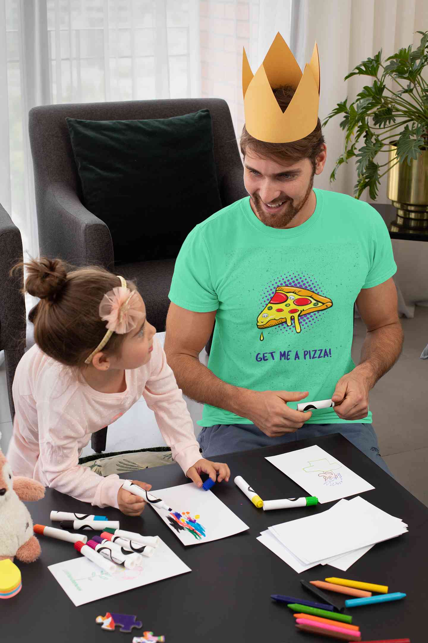 Get Me A Pizza Mens Half Sleeves T-shirt- FunkyTeesClub