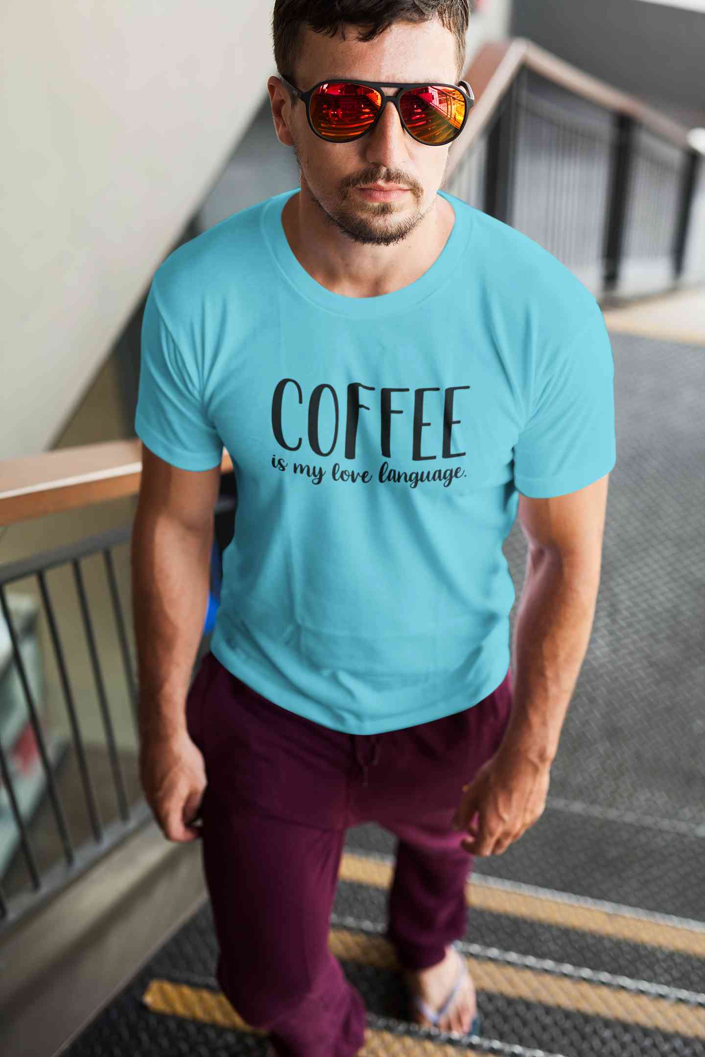 Coffee Is My Love Language Mens Half Sleeves T-shirt- FunkyTeesClub