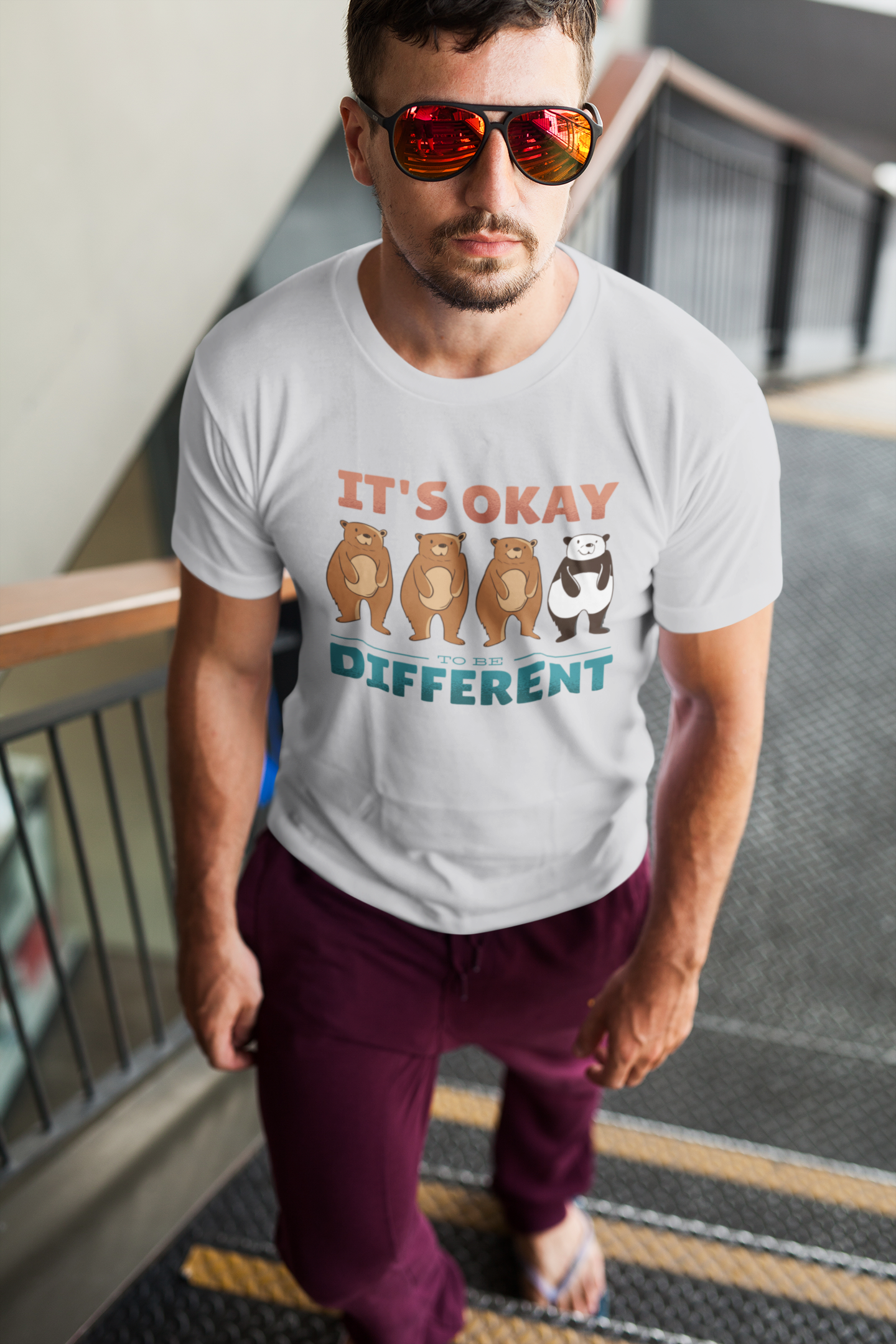 Its Okay To Be Different Mens Half Sleeves T-shirt- FunkyTeesClub