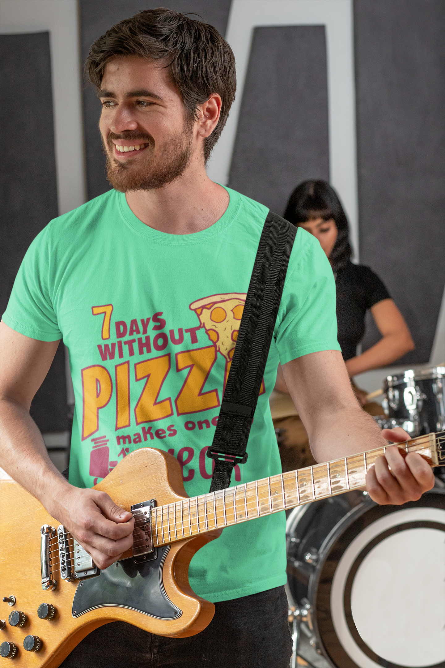 Pizza Mens Half Sleeves T-shirt- FunkyTeesClub
