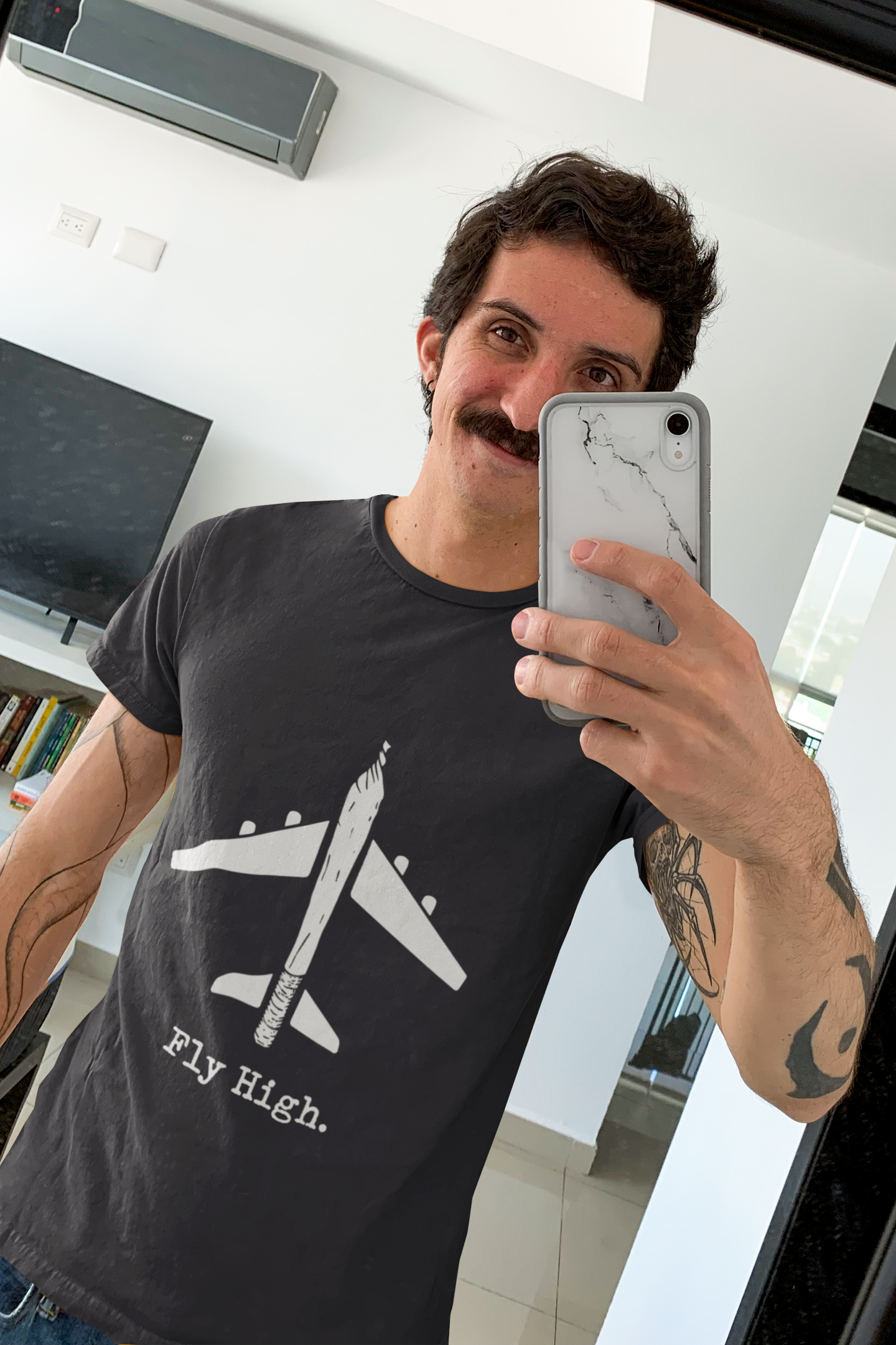 Fly High Travel Mens Half Sleeves T-shirt- FunkyTeesClub