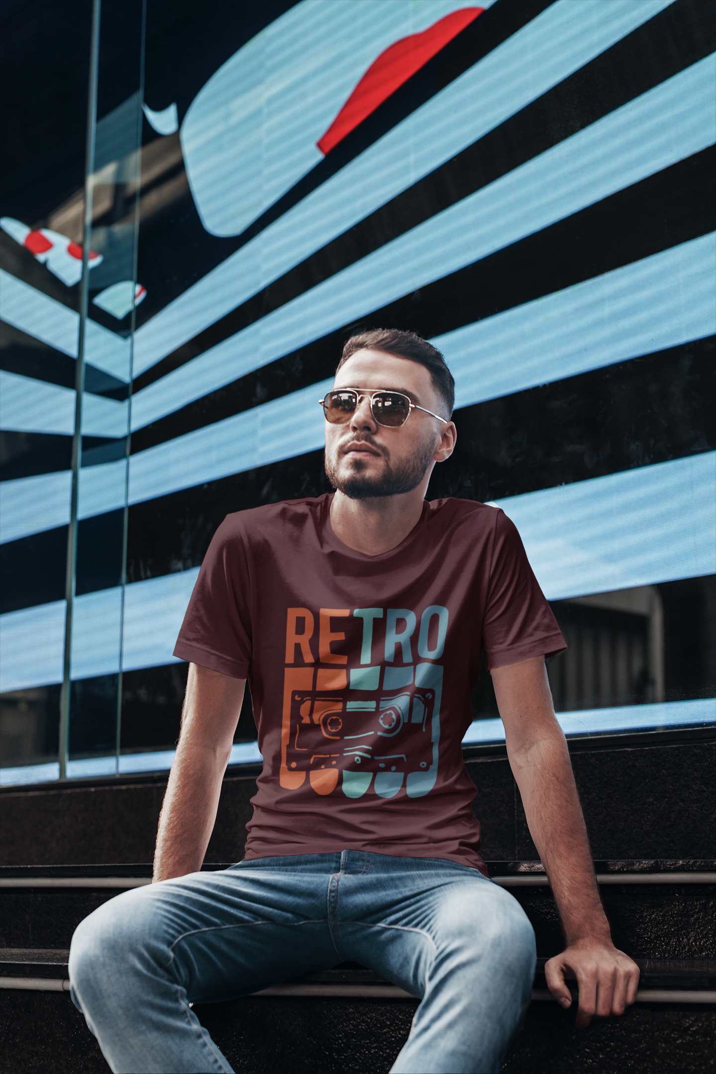 Retro Mens Half Sleeves T-shirt- FunkyTeesClub