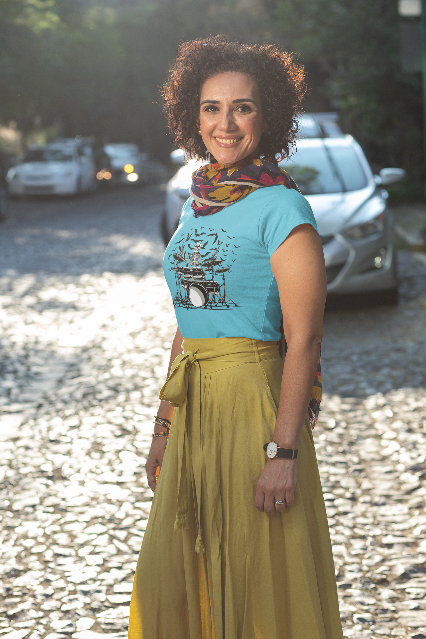 Skull Women Half Sleeves T-shirt- FunkyTeesClub