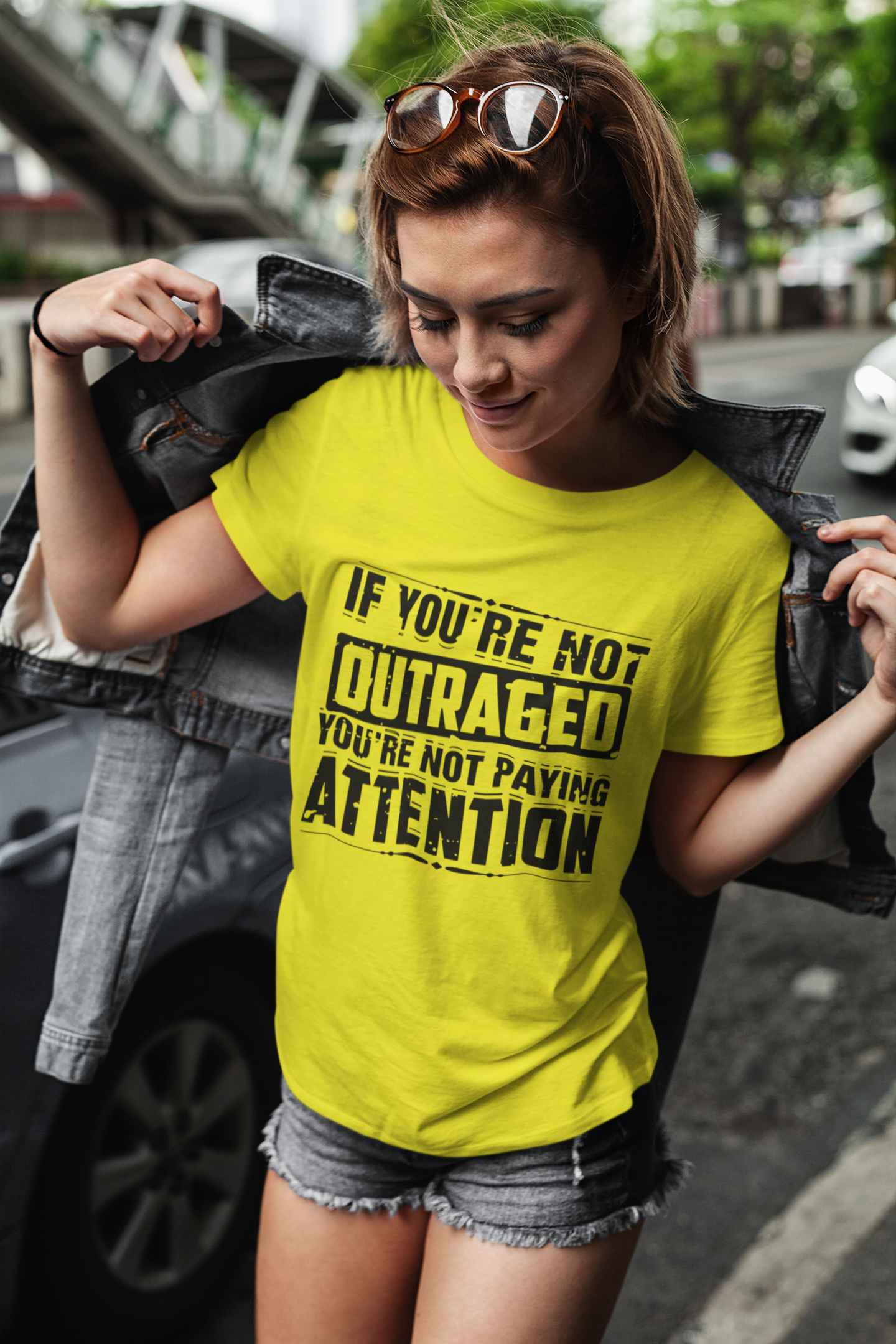 If You Are Not Outraged You Are Not Paying Attention Anti Government Women Half Sleeves T-shirt- FunkyTeesClub