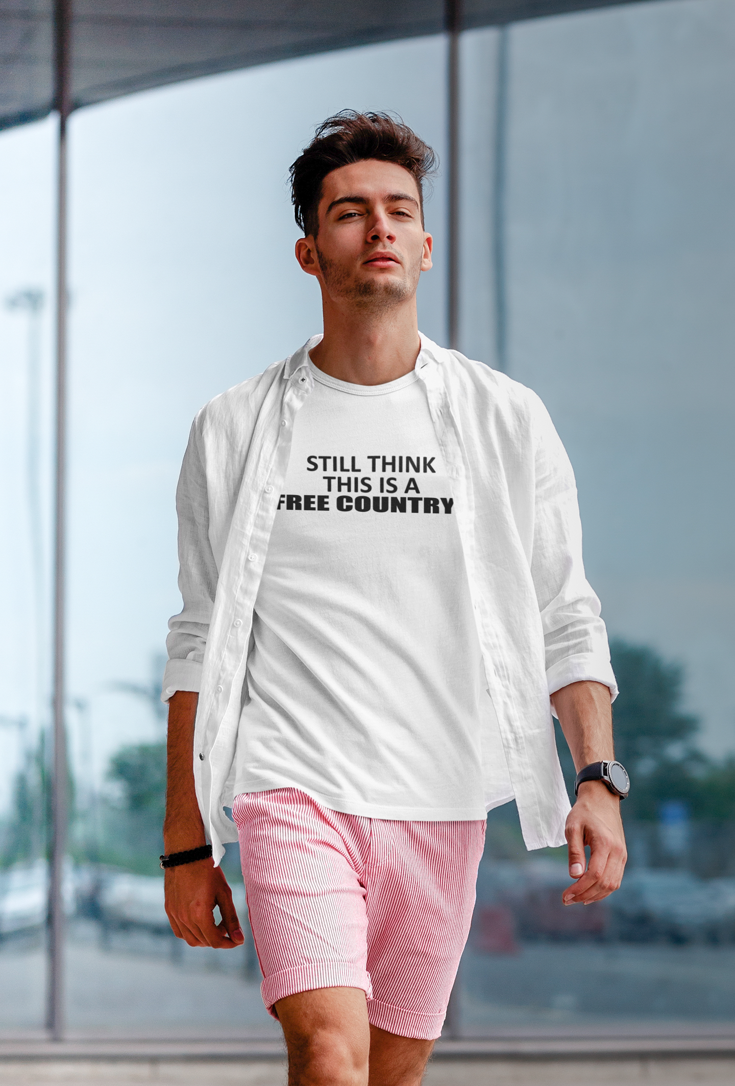 Still Think This Is A Free Country Anti Government Mens Half Sleeves T-shirt- FunkyTeesClub
