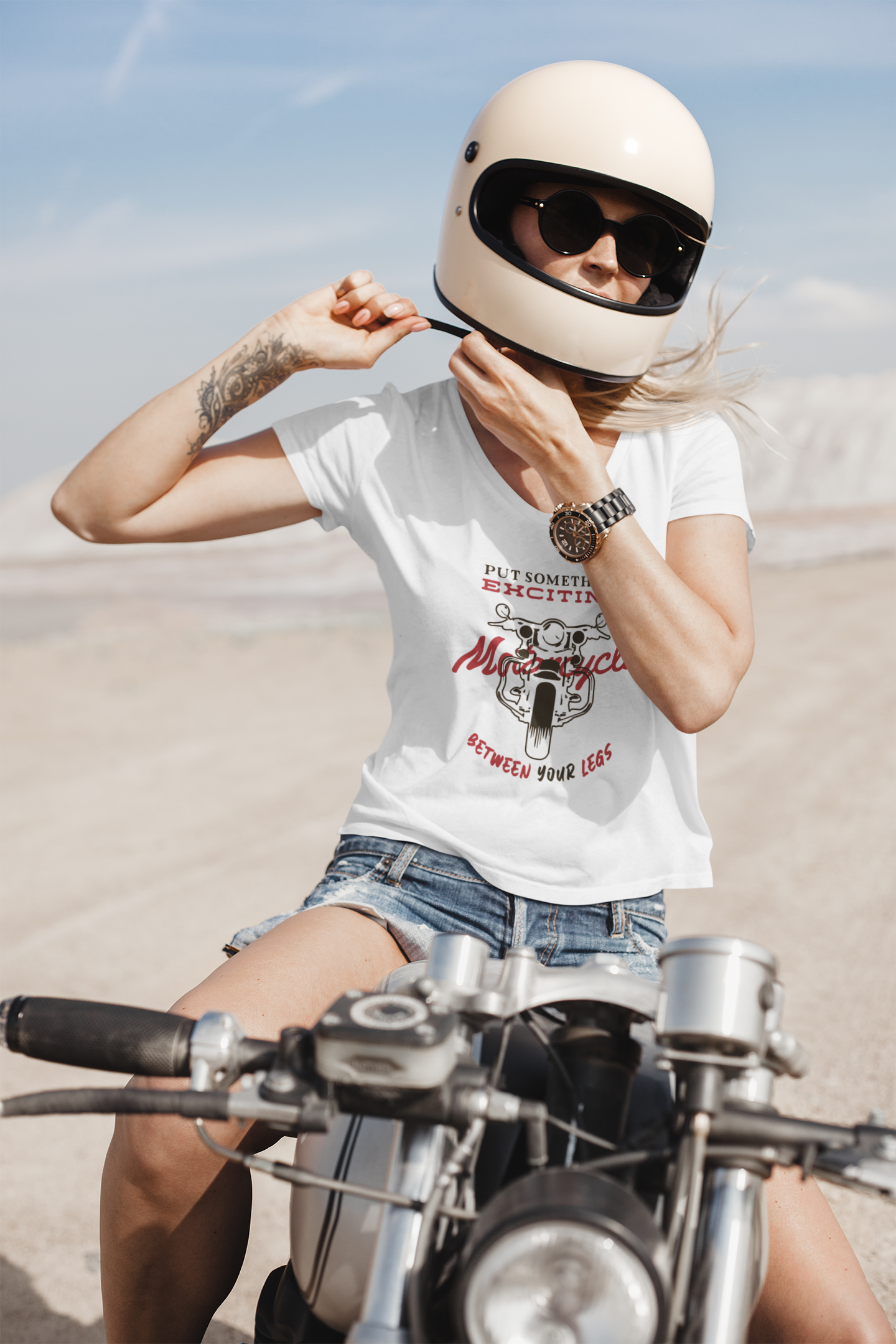Put Something Exciting Between your Legs Funny Women Half Sleeves T-shirt- FunkyTeesClub