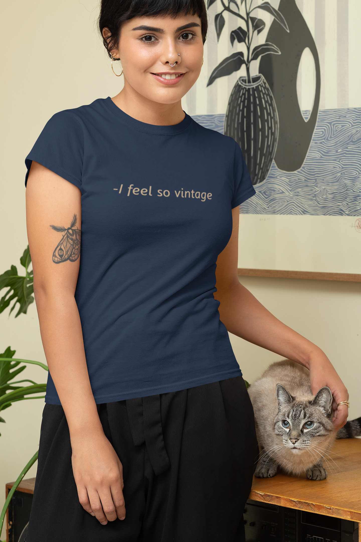I feel Vintage Minimal Women Half Sleeves T-shirt- FunkyTeesClub