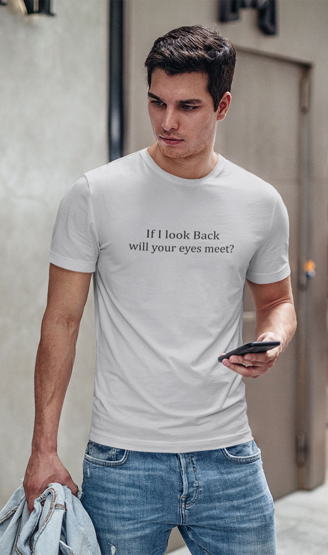 If I Look Back Will Your Eyes Meet Mens Half Sleeves T-shirt- FunkyTeesClub