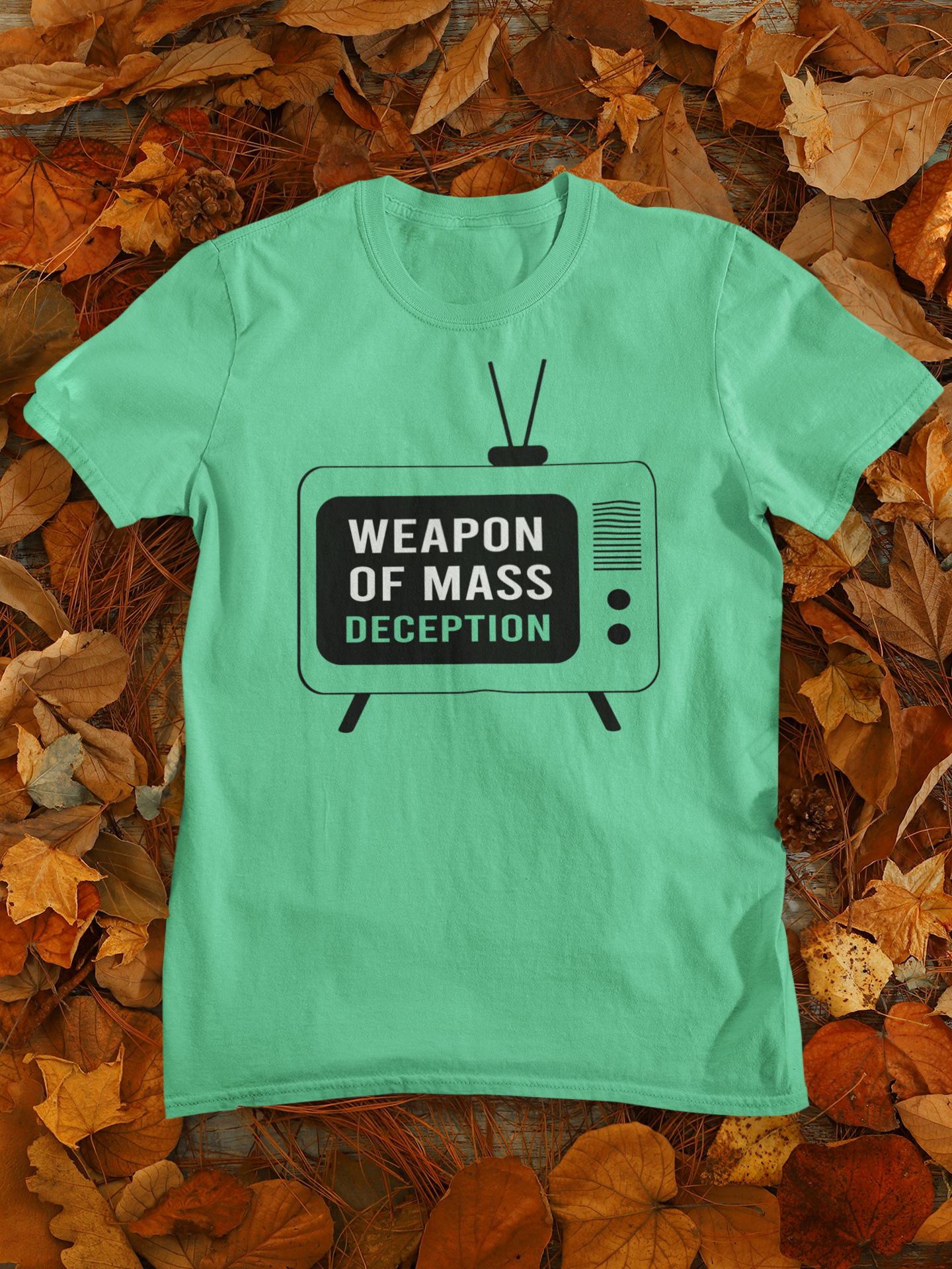 Weapon Of Mass Deception Anti Government Mens Half Sleeves T-shirt- FunkyTeesClub