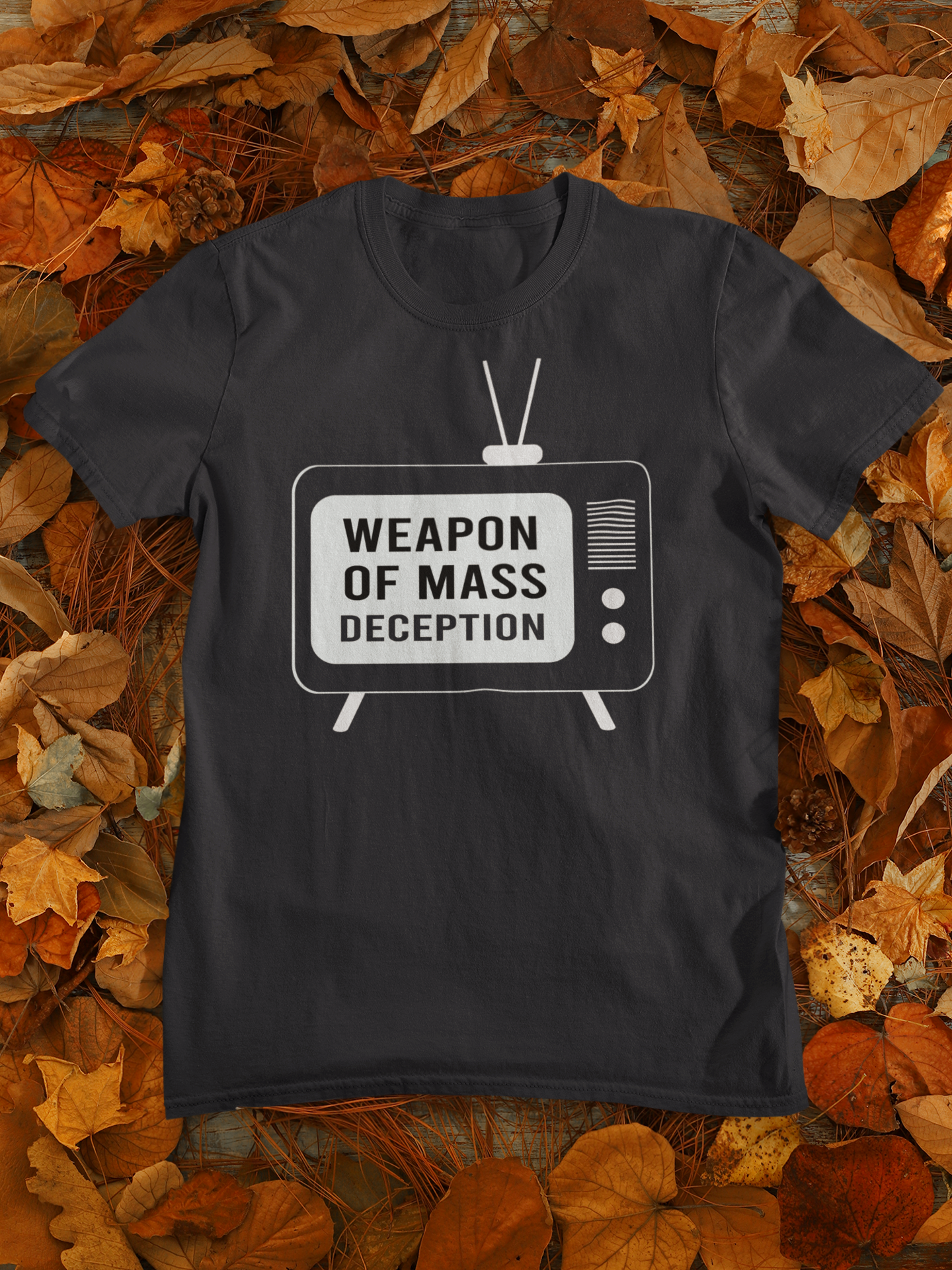 Weapon Of Mass Deception Anti Government Mens Half Sleeves T-shirt- FunkyTeesClub