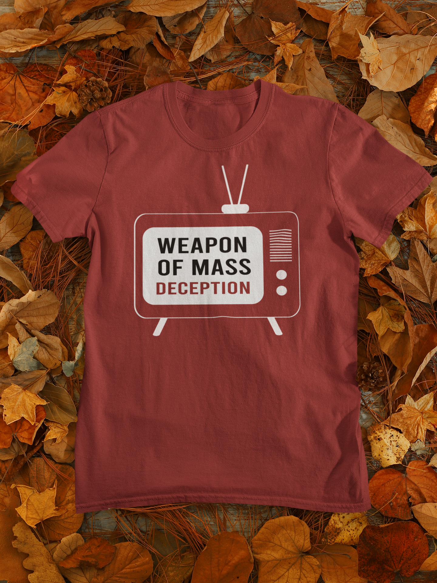 Weapon Of Mass Deception Anti Government Mens Half Sleeves T-shirt- FunkyTeesClub