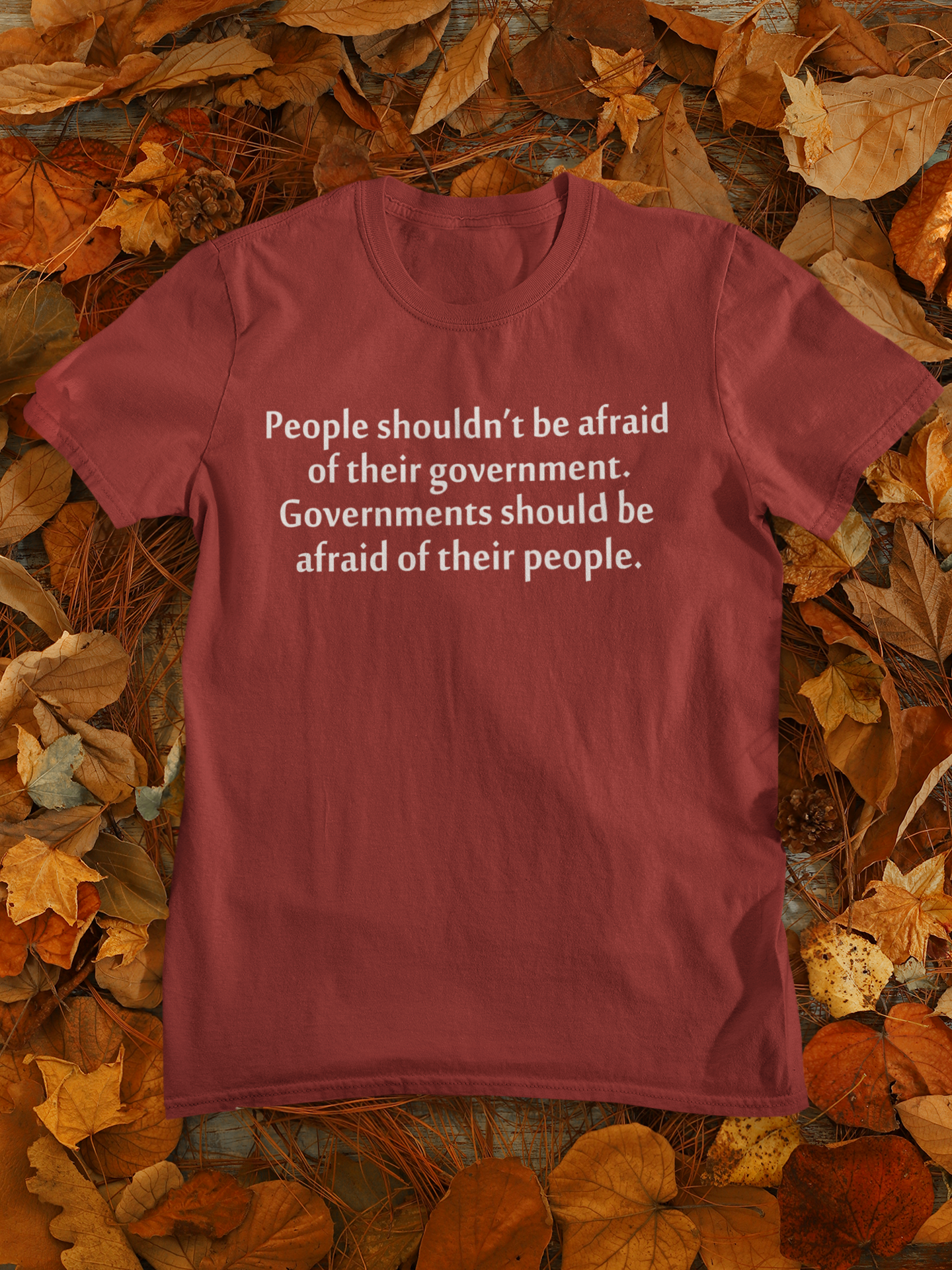 People Shouldnt Be Afraid Of Their Governments Should Be Afraid Of Their People Anti Government Women Half Sleeves T-shirt- FunkyTeesClub