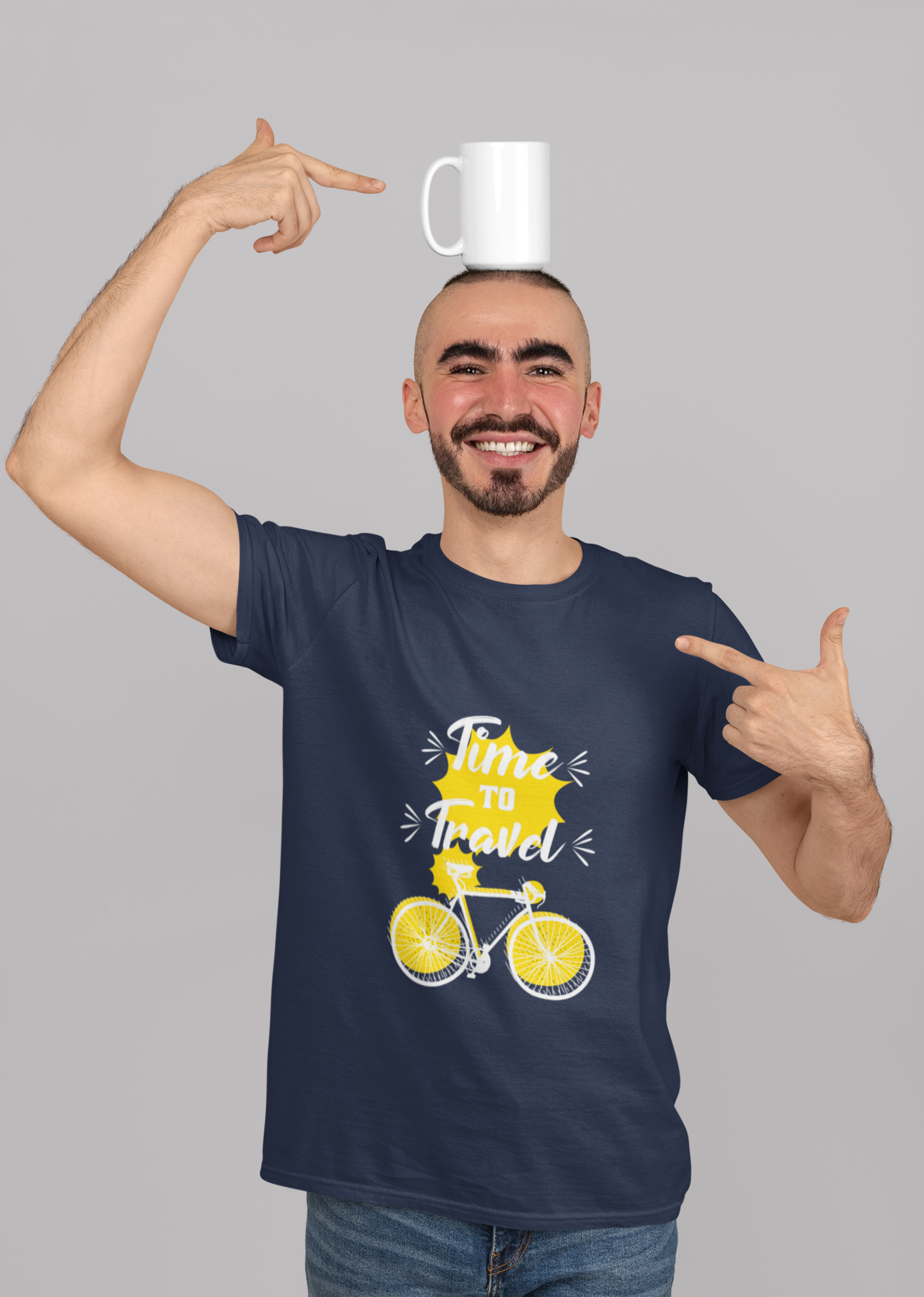 Time To Travel Mens Half Sleeves T-shirt- FunkyTeesClub