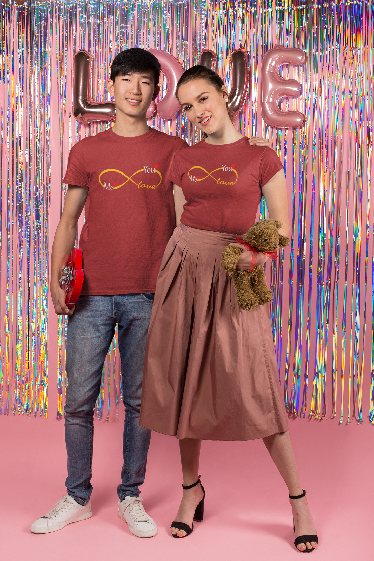 Me You Couple Half Sleeves T-Shirts -FunkyTeesClub